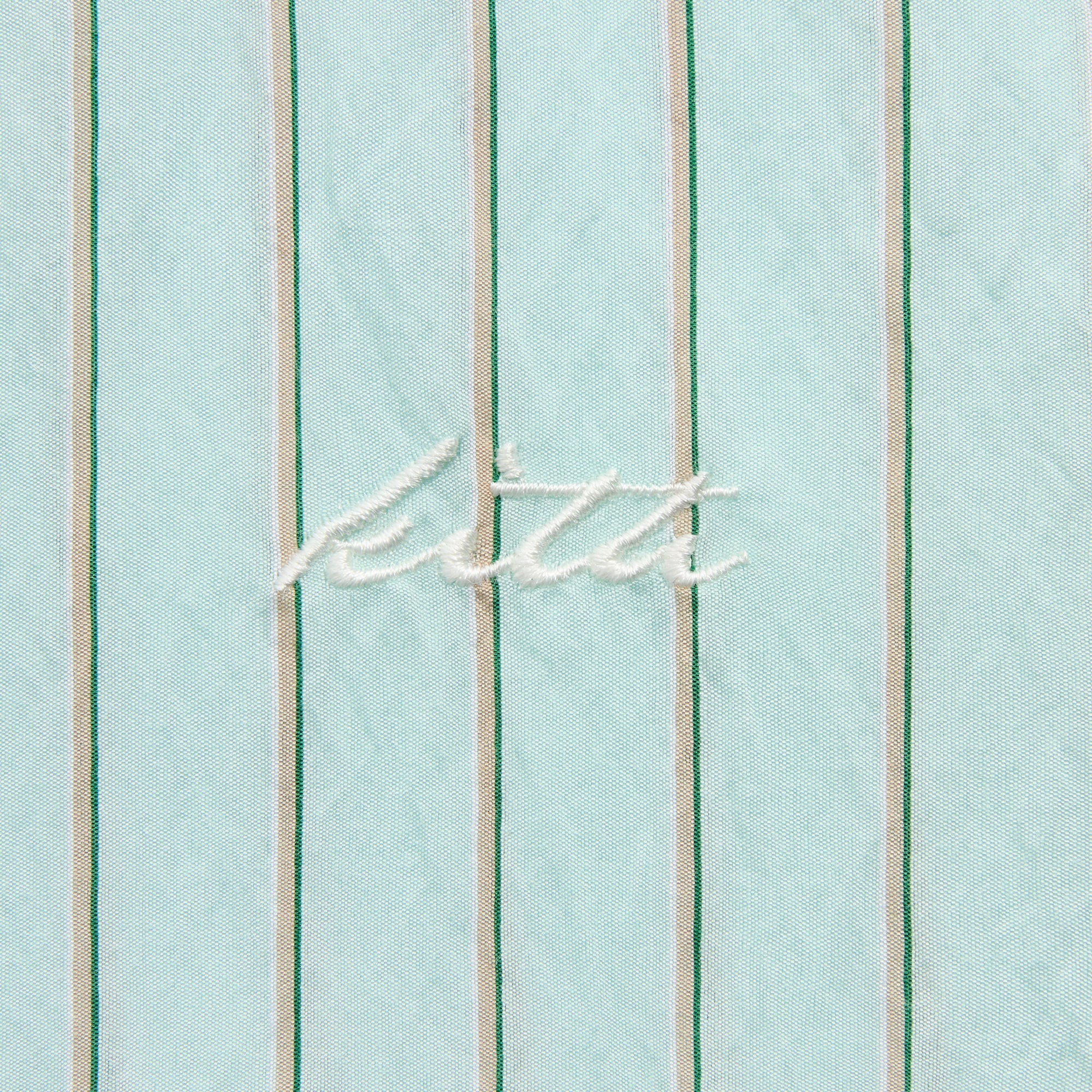 Kith Striped Poplin Thompson Zip Front Shirt - Breezeway