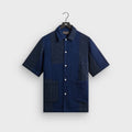 Kith Stitched Patchwork Boxy Collared Overshirt - Mid Indigo