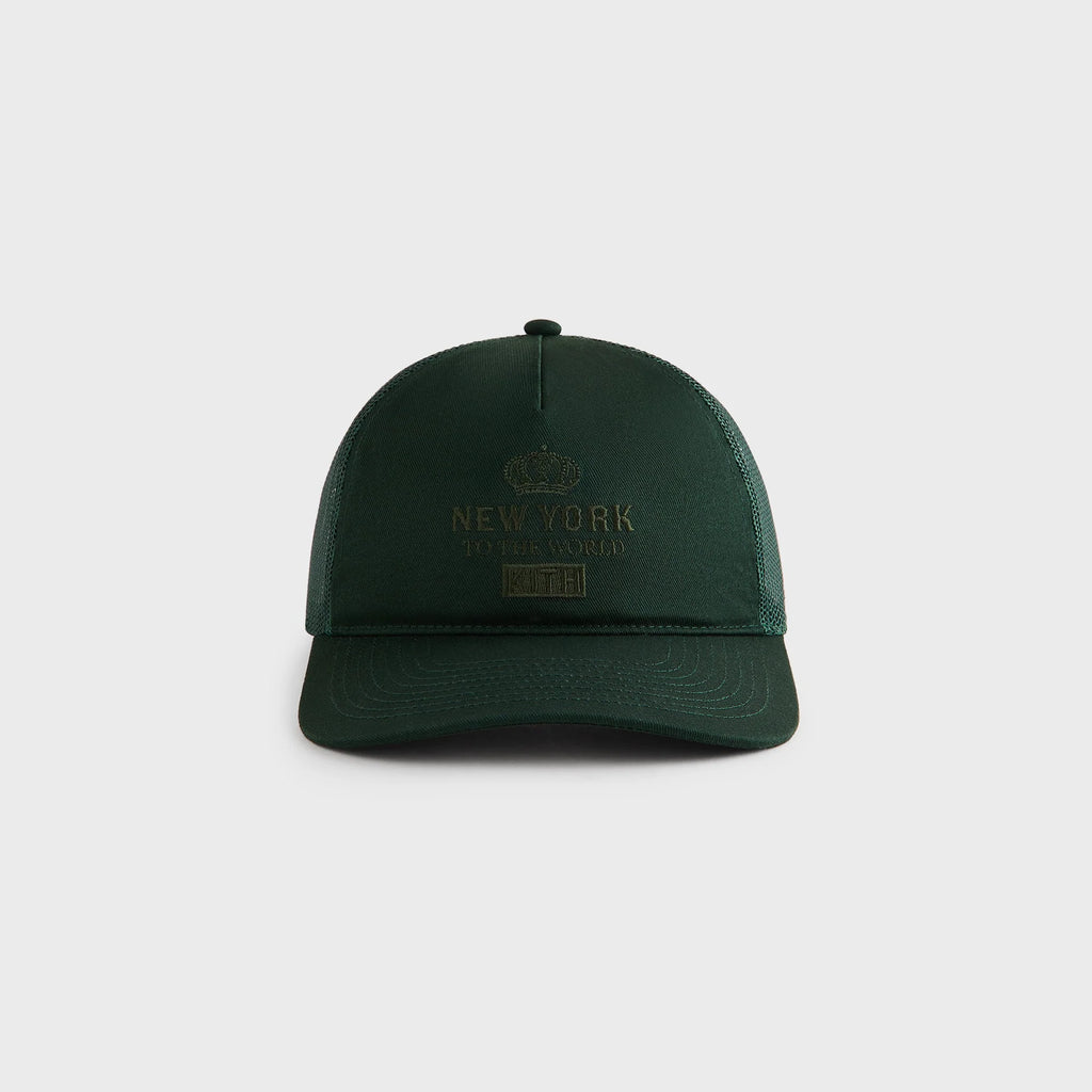 Kith New York To The World Relaxed Twill Nolan Trucker Hat - Stadium