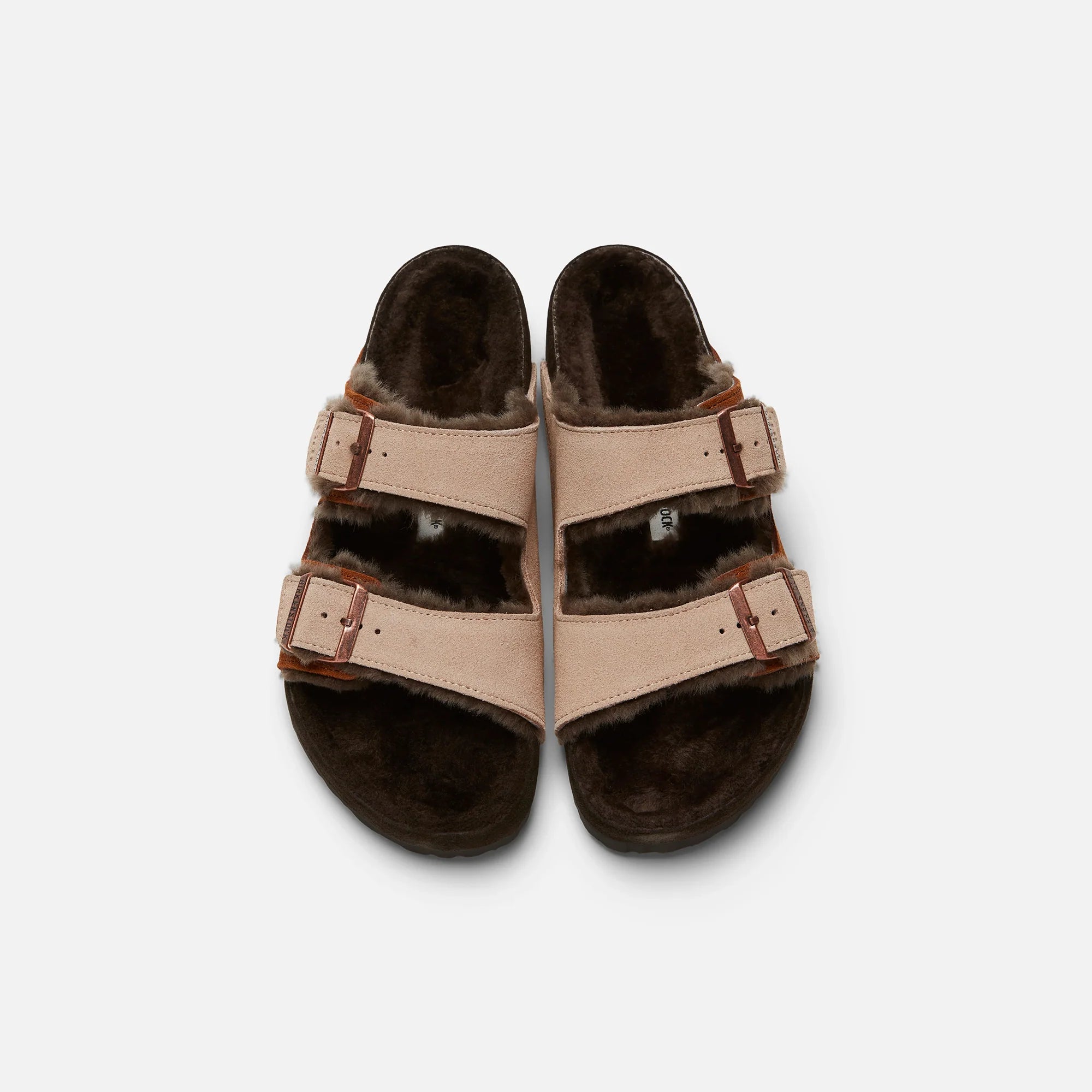 Kith for Birkenstock Arizona Shearling - Mink / Dark Brown