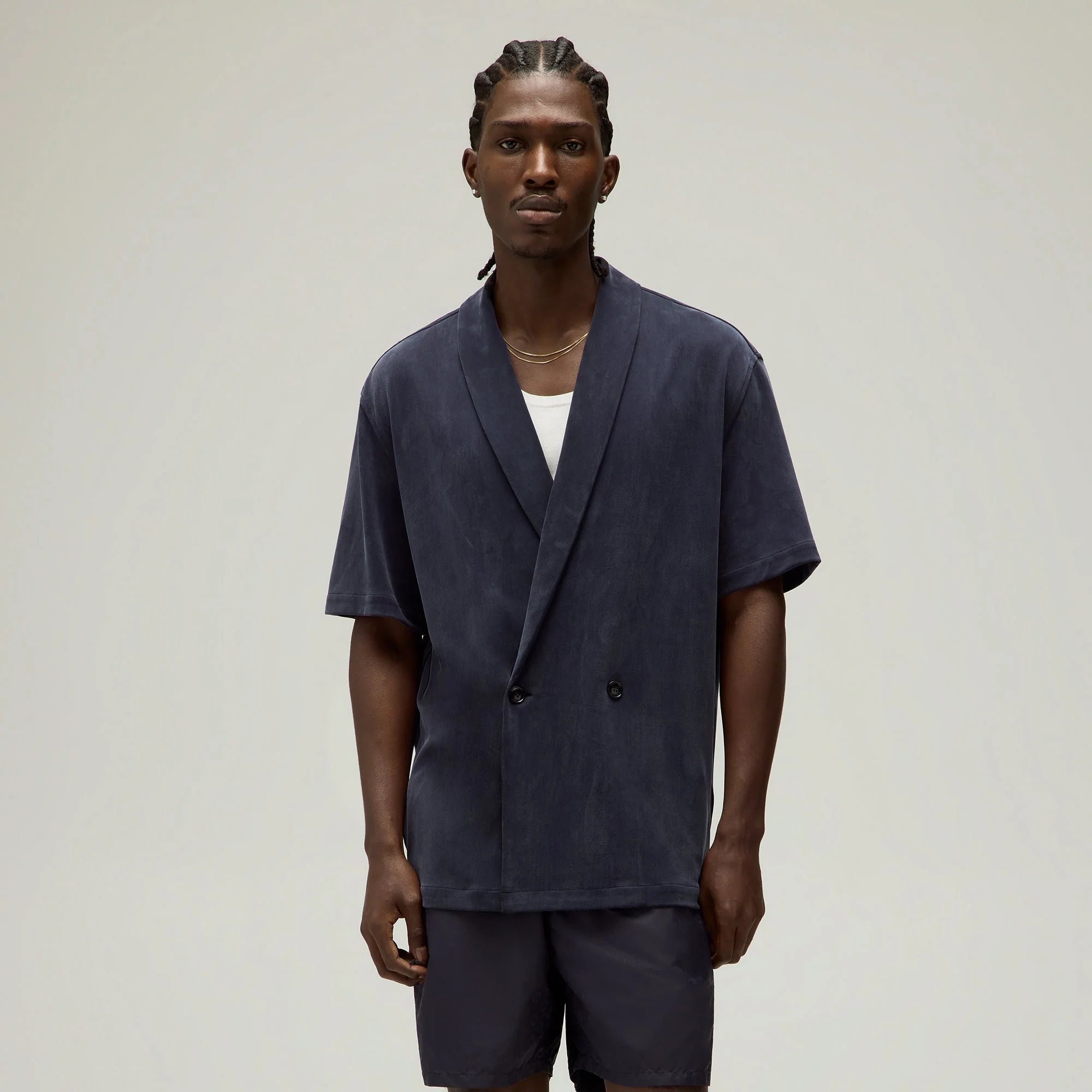 Giorgio Armani & Kith Short Sleeve Thompson Crossover Shirt - Nocturnal
