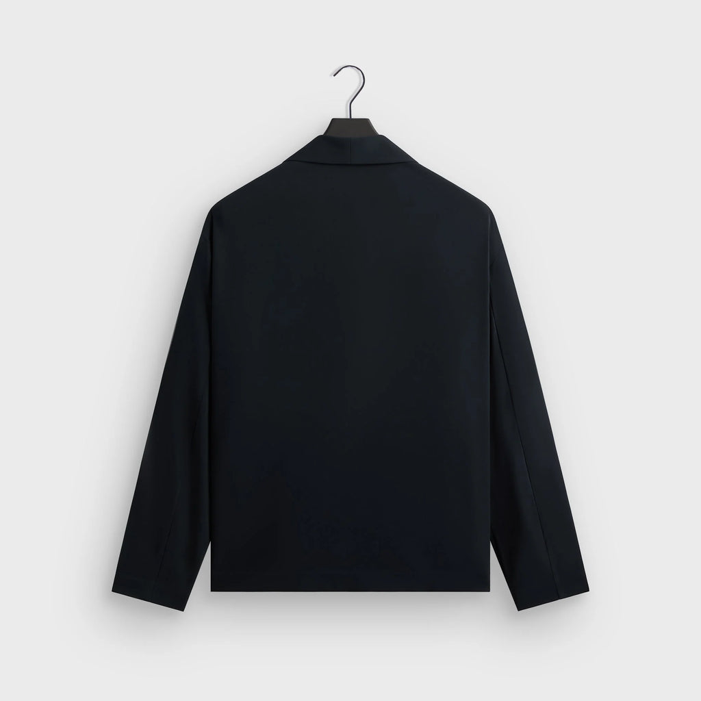 Kith Double Crepe Long Sleeve Thompson Crossover Shirt - Black