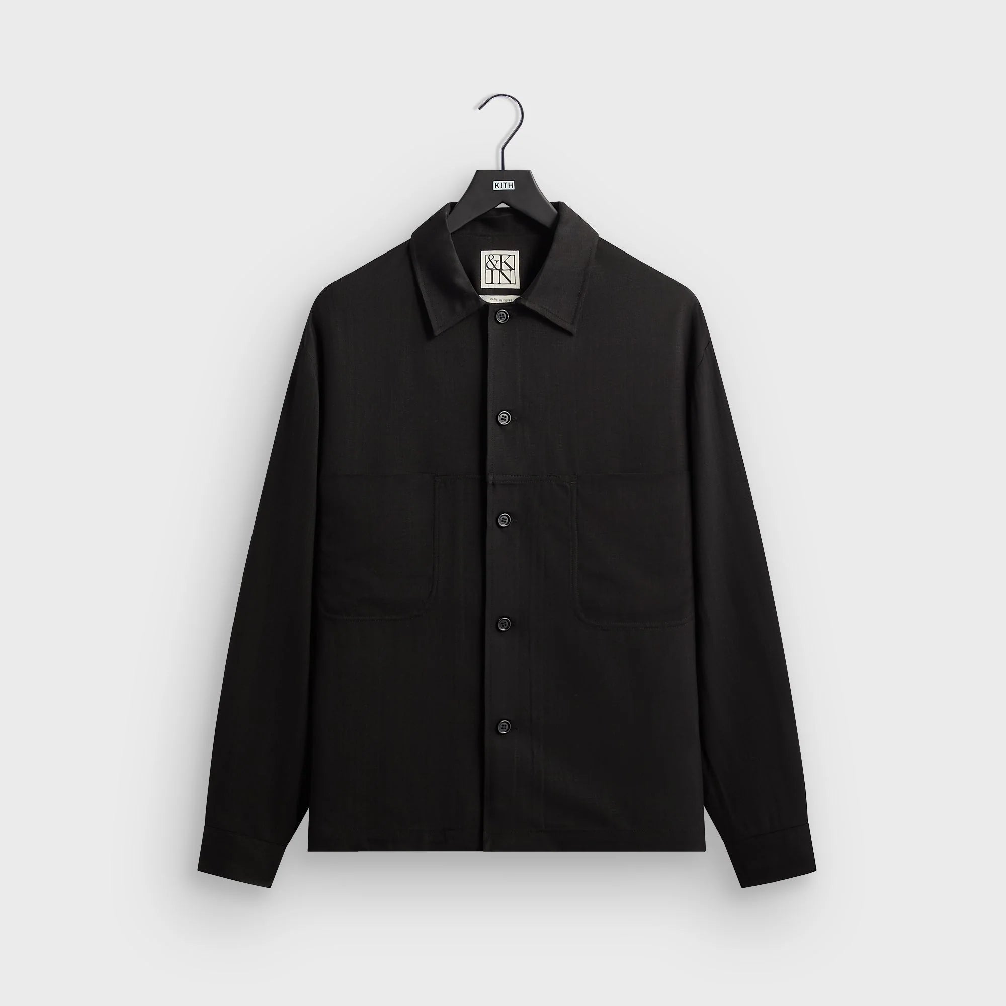 &Kin Textured Viscose Ace Buttondown - Black