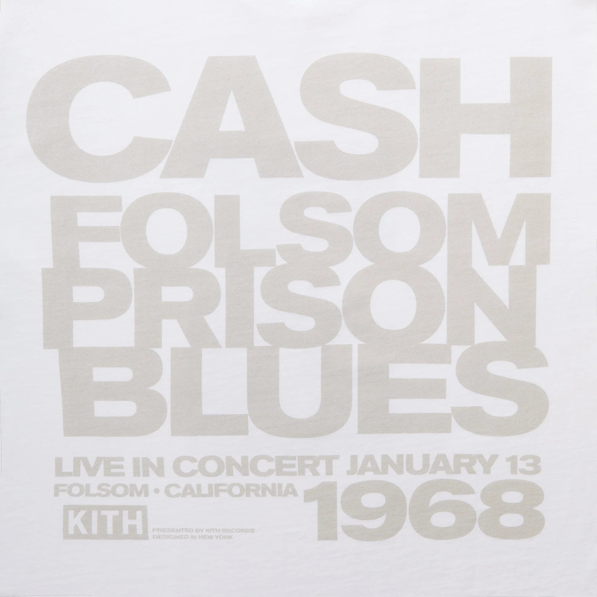 Kith Records for Johnny Cash Folsom Prison Vintage Tee - White