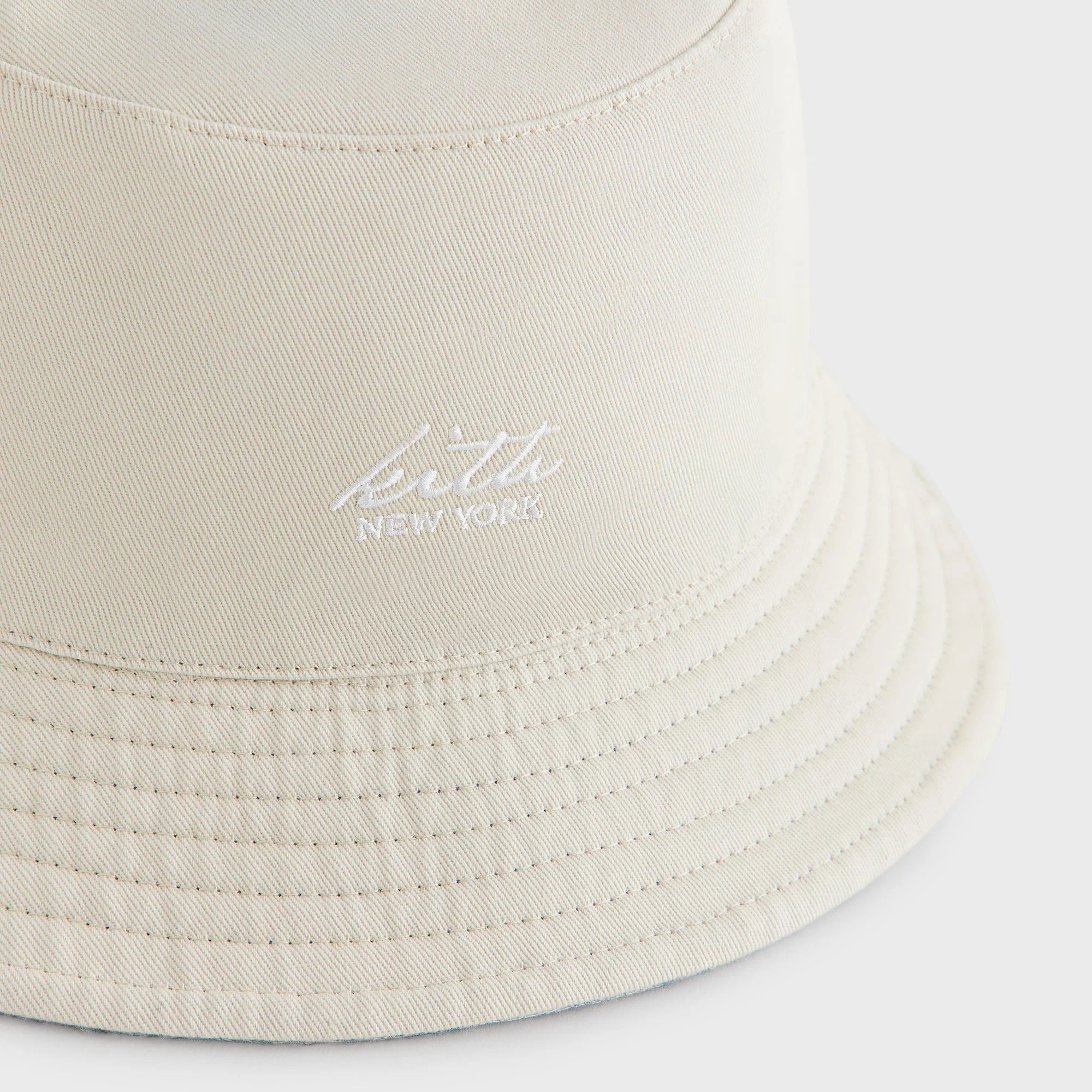 Kith Heather Jacquard Canvas Reversible Dawson Bucket Hat - Light Indigo