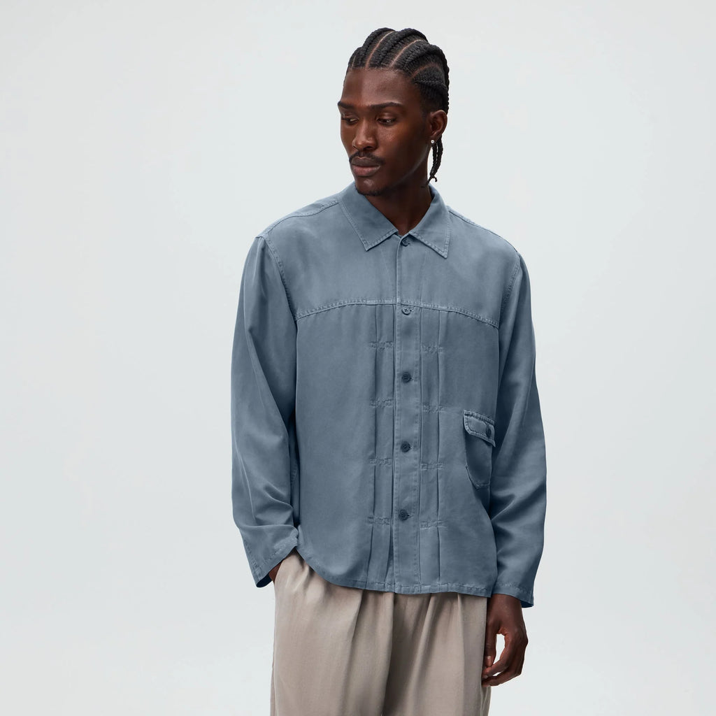 &Kin Garment Dyed Silk Collared Yardley Shirt - Ovation