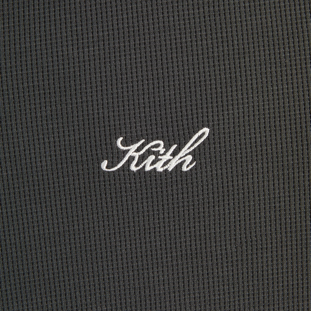 Kith Micro Waffle Drew Polo - Carbon
