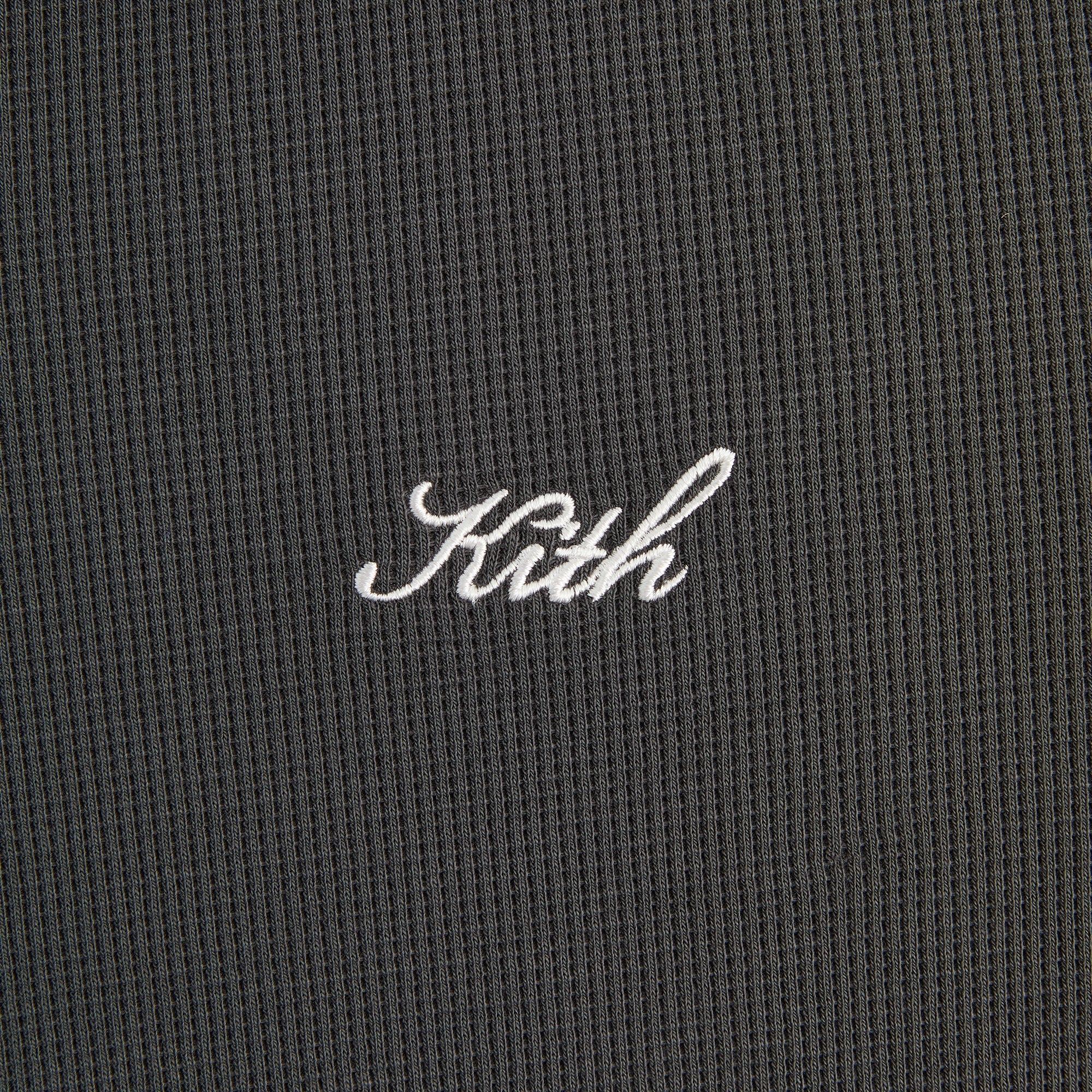 Kith Micro Waffle Drew Polo - Carbon