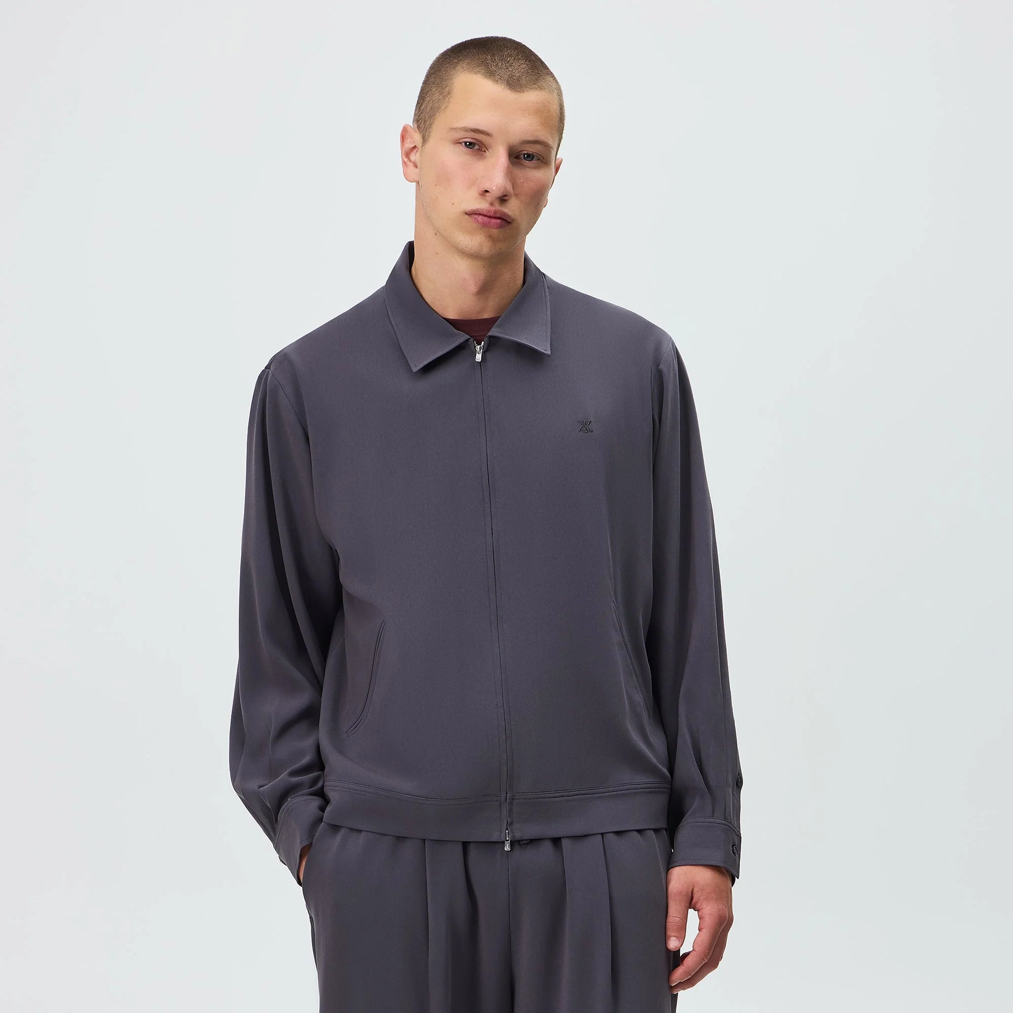 Kith Double Crepe Connor Blouson Jacket - Phantom Grey