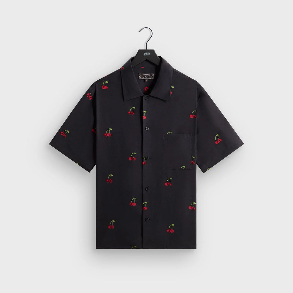 Kith Printed Cherry Cupro Linen Beckham Buttondown - Black