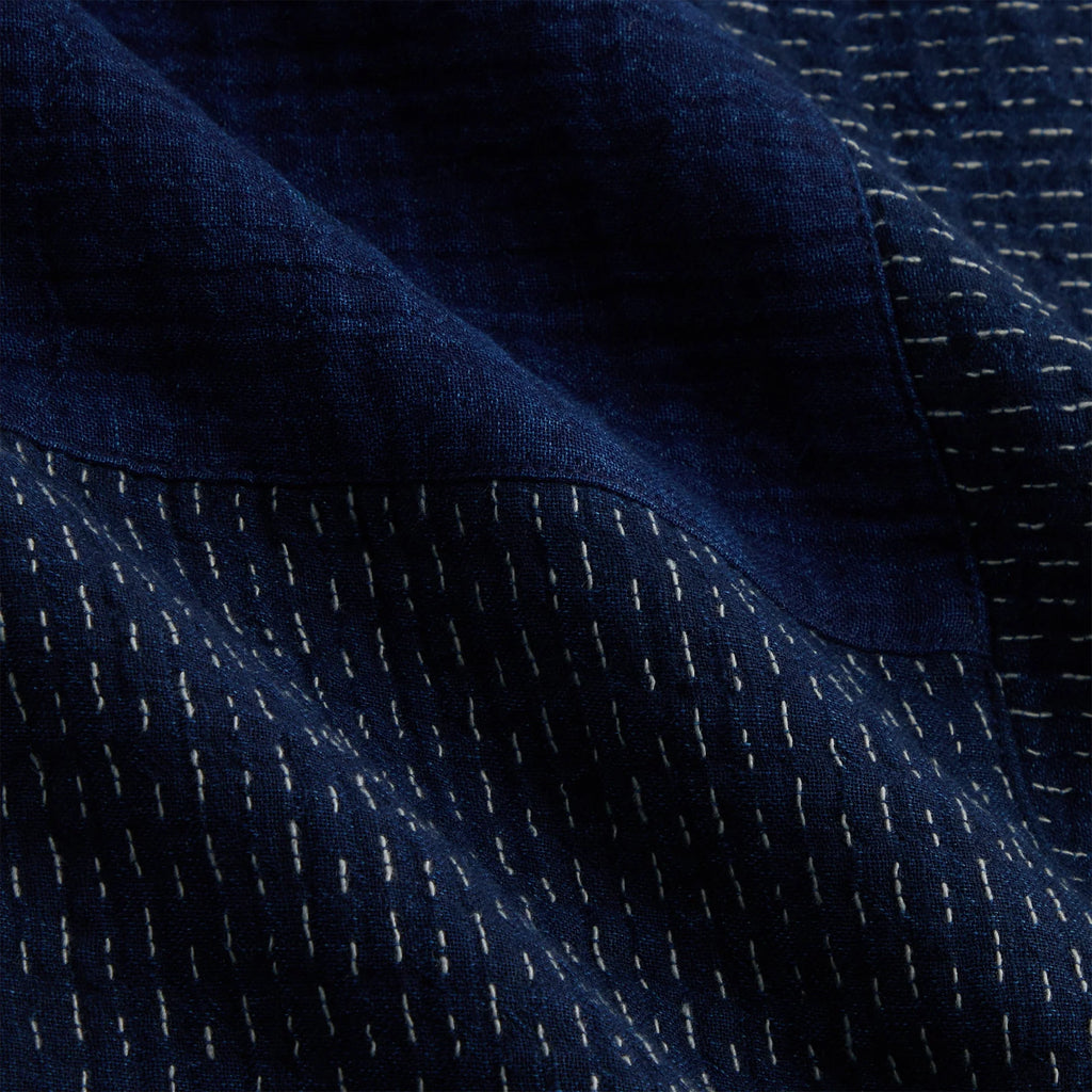 Kith Stitched Patchwork Boxy Collared Overshirt - Mid Indigo