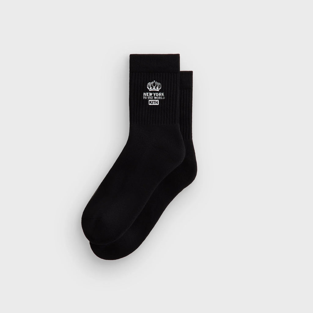 Kith Insignia Cotton Mid Crew Socks - Black