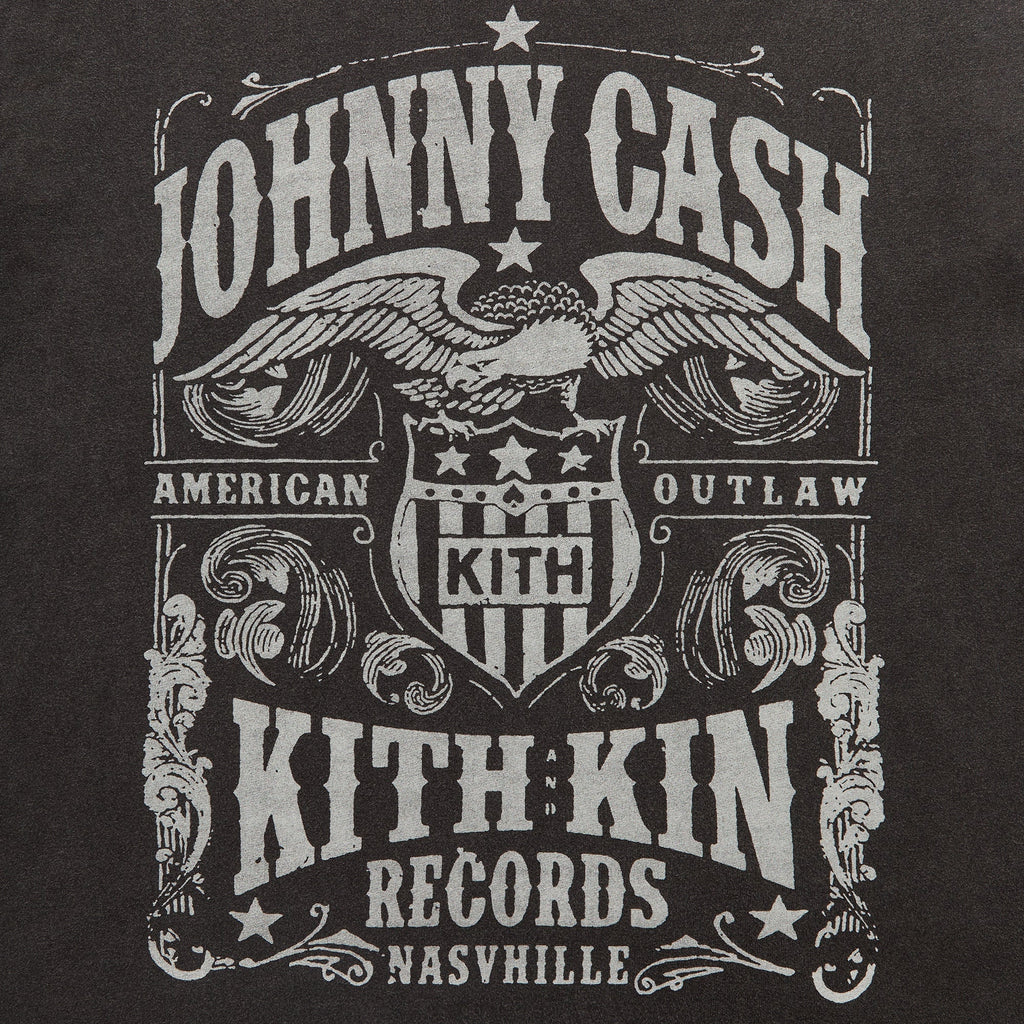 Kith Records for Johnny Cash Outlaw Records Vintage Tee - Black
