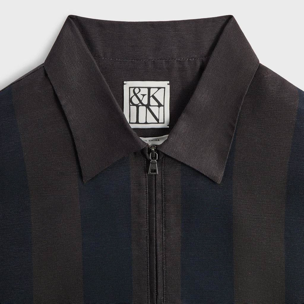 &Kin Montis Quarter Zip Faille Shirt - Cosmos