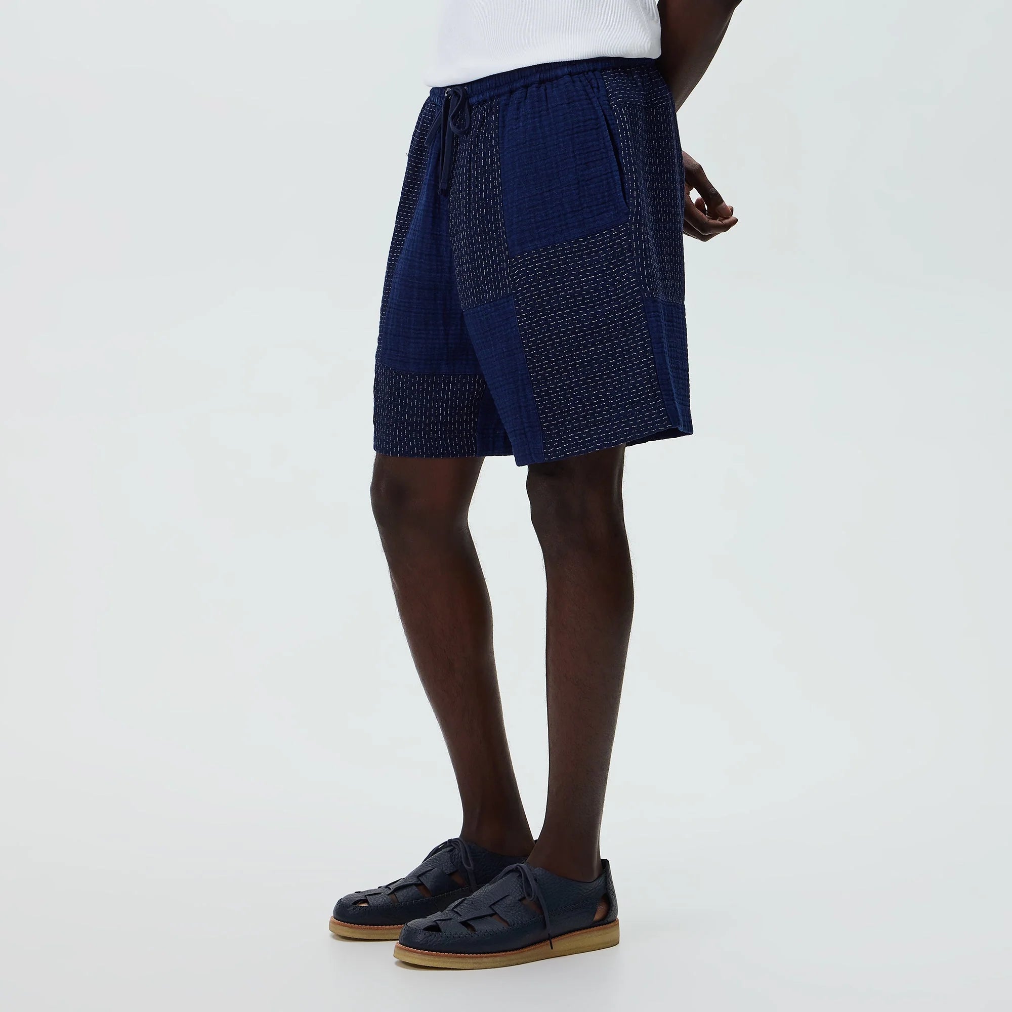 Kith Stitched Patchwork Curtis Short - Mid Indigo