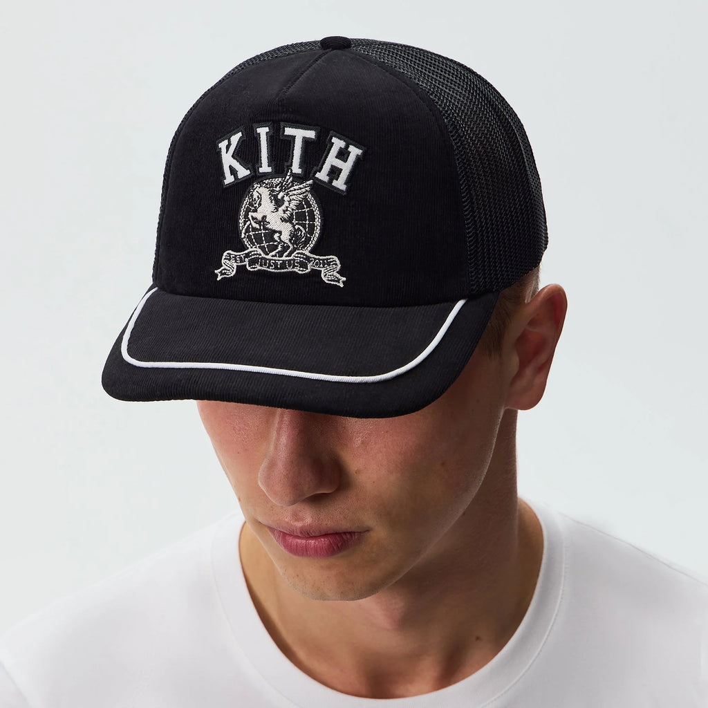 Kith Micro Cord Nolan Trucker Hat - Black