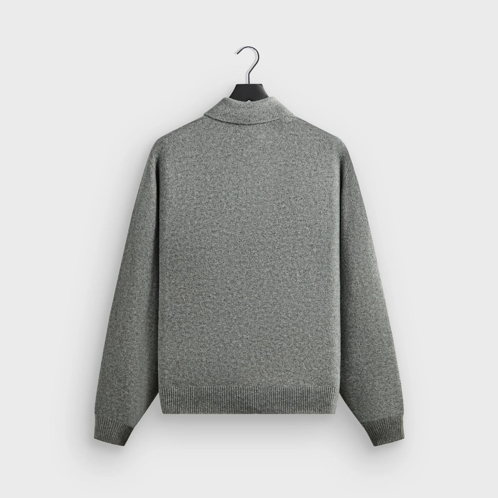 Kith Marled Harmon Rugby Pullover - Mid Heather Grey