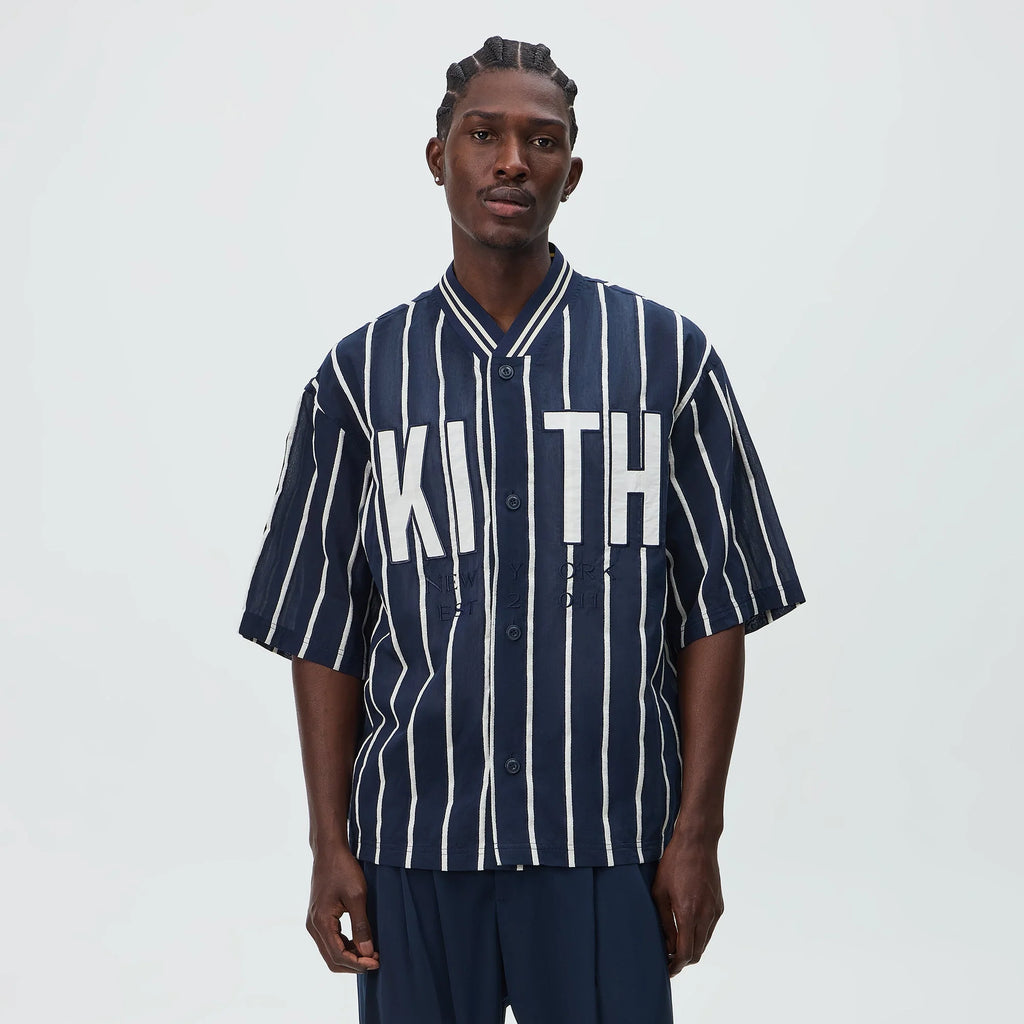 Kith Silk Linen Chenille Stripe Pacey Shirt - Nocturnal
