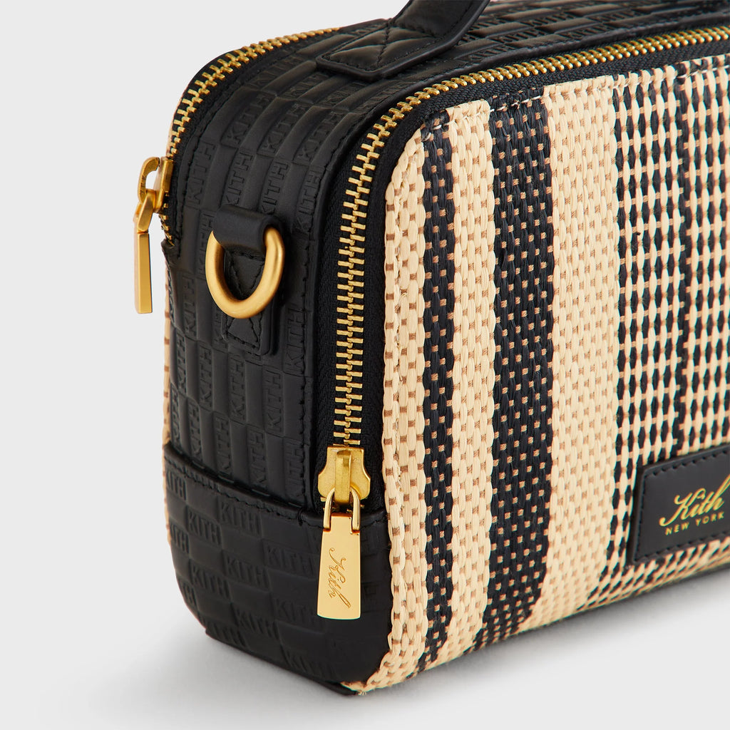 Kith Striped Raffia Double Zip Crossbody - Radiant