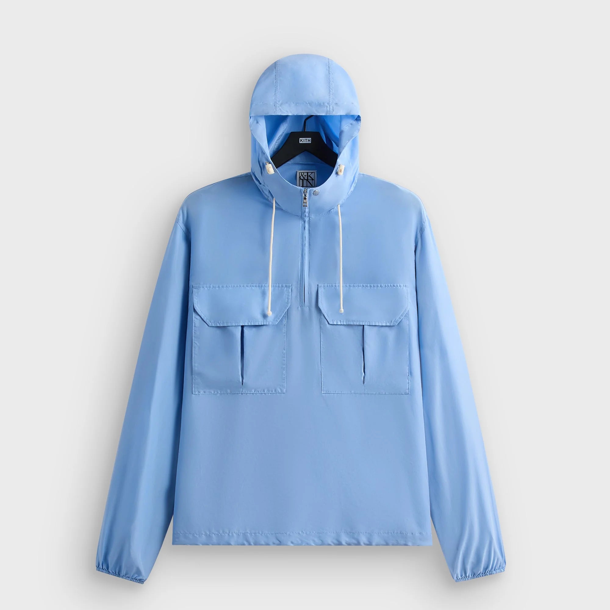 &Kin Washed Silk Habotai Quarter Zip Raj Jacket - Millstream
