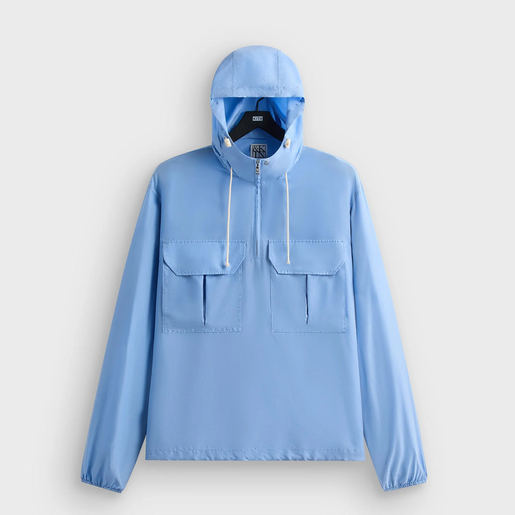 &Kin Washed Silk Habotai Quarter Zip Raj Jacket - Millstream