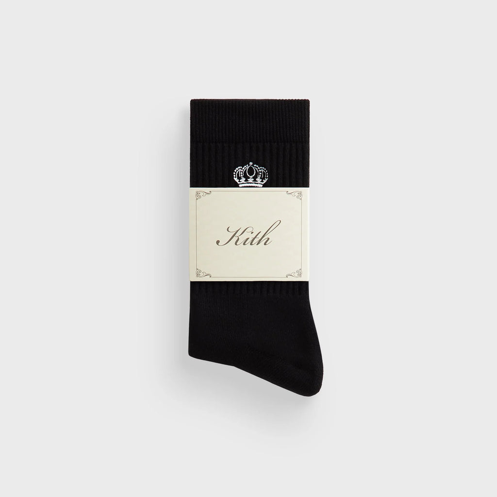 Kith Insignia Cotton Mid Crew Socks - Black