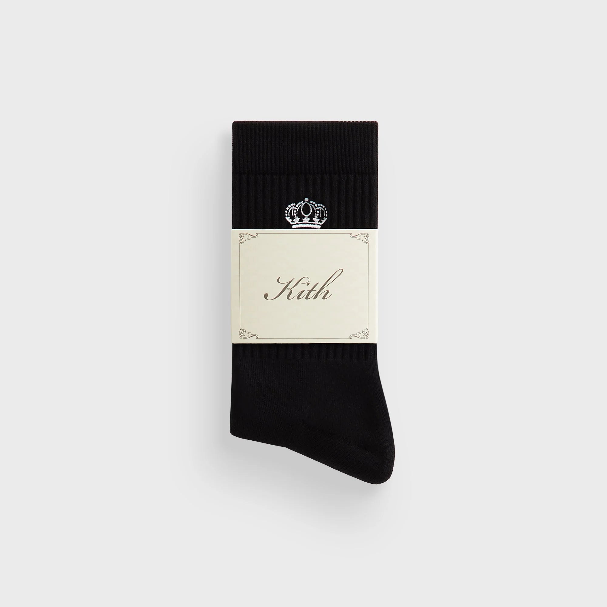 Kith Insignia Cotton Mid Crew Socks - Black