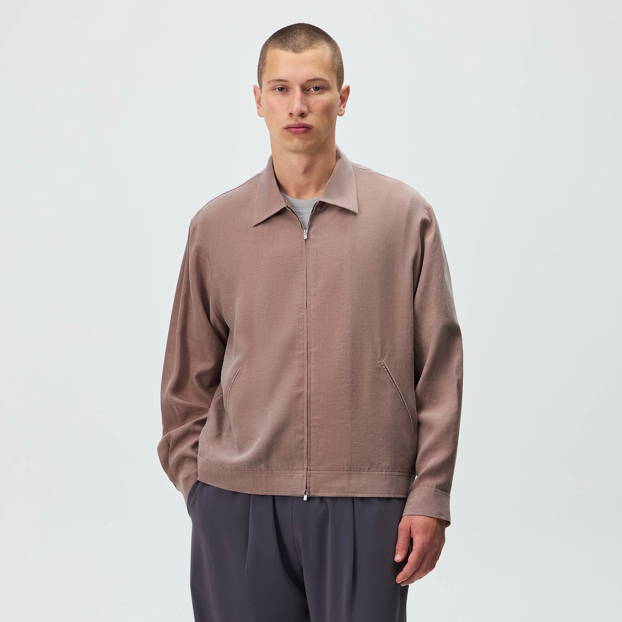 Kith Cupro Linen Connor Blouson Jacket - Dusty Mauve