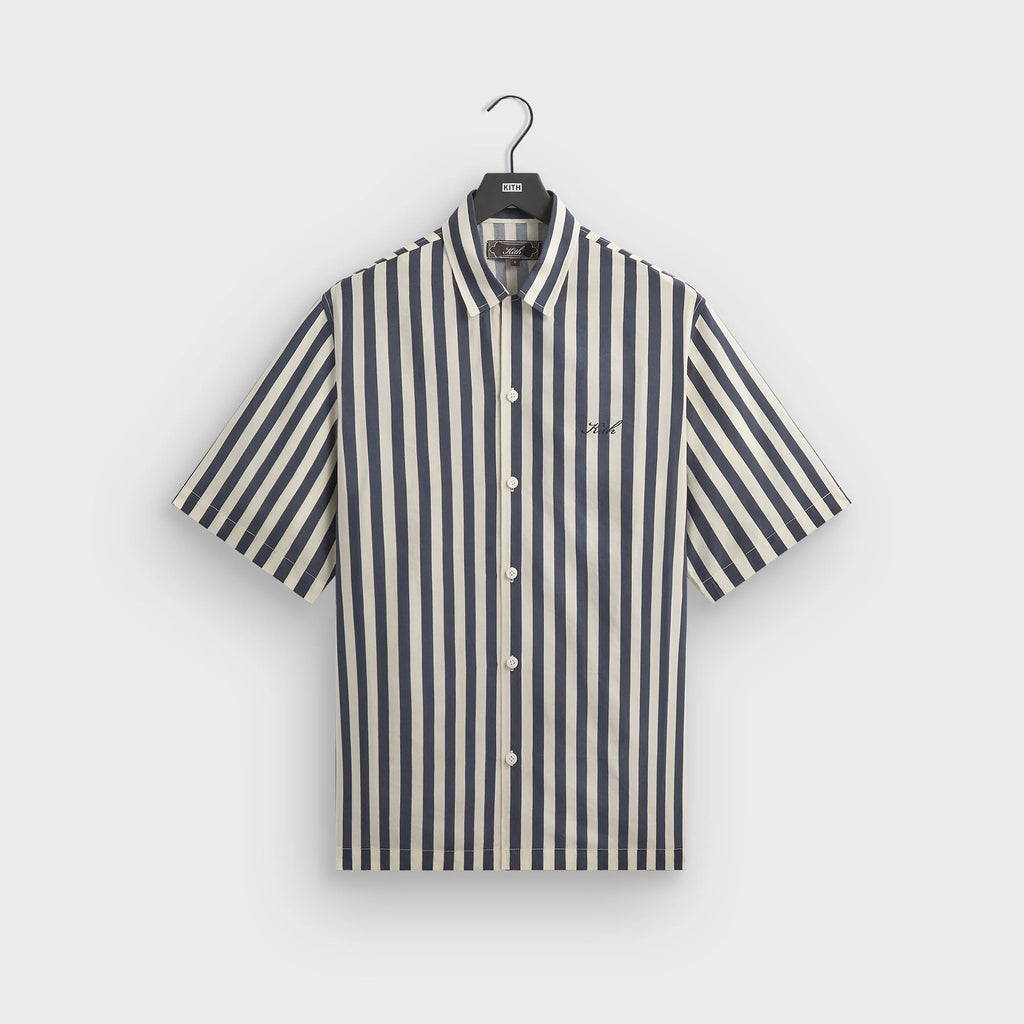 Kith Striped Thompson Camp Collar Shirt - Nocturnal