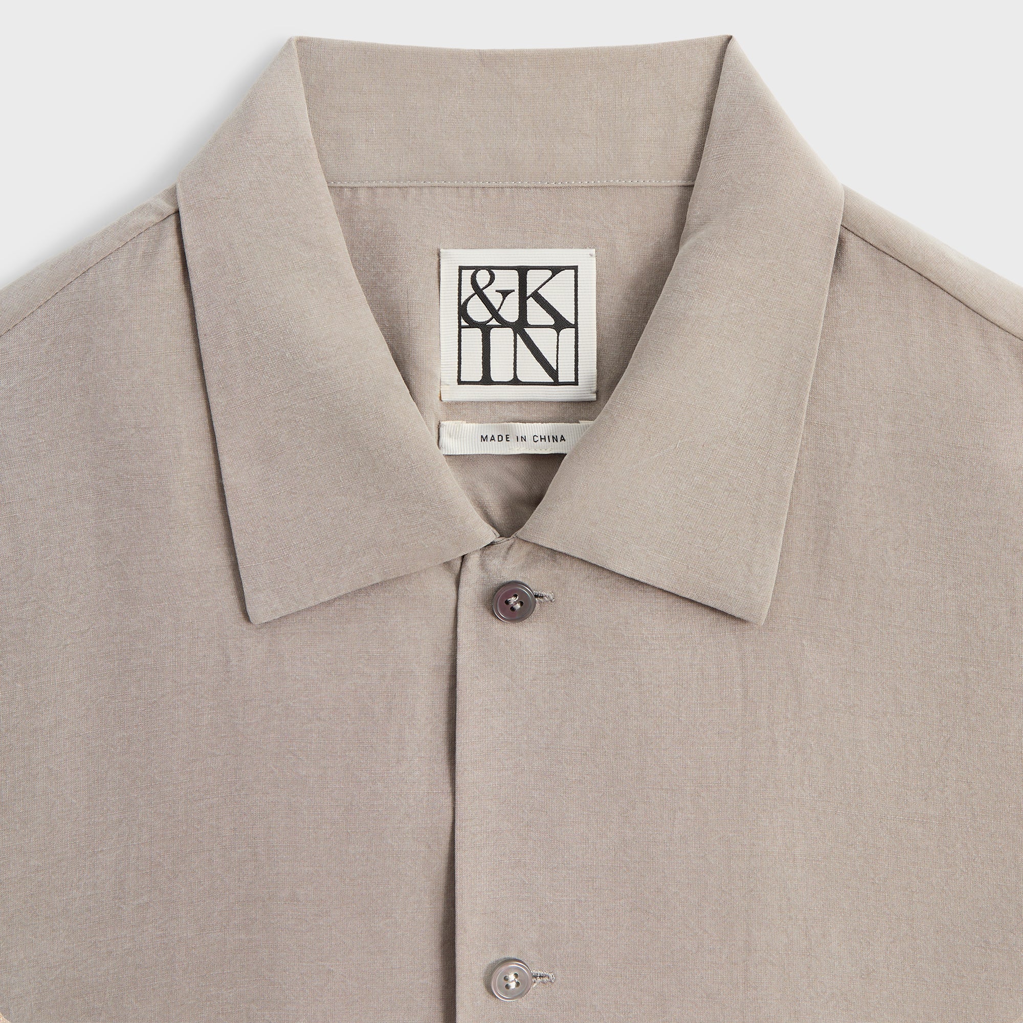 &Kin Cupro Linen Davenport Buttondown Shirt - Astro