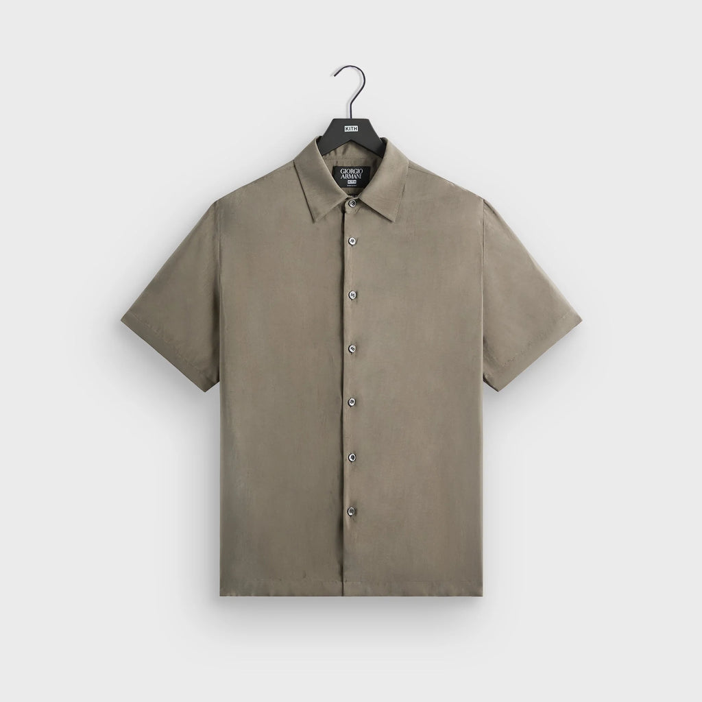 Giorgio Armani & Kith Silky Short Sleeve Button Up - Gravel