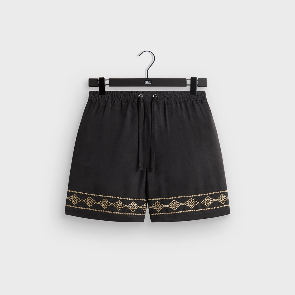 Kith Cupro Linen Cedar Short - Black