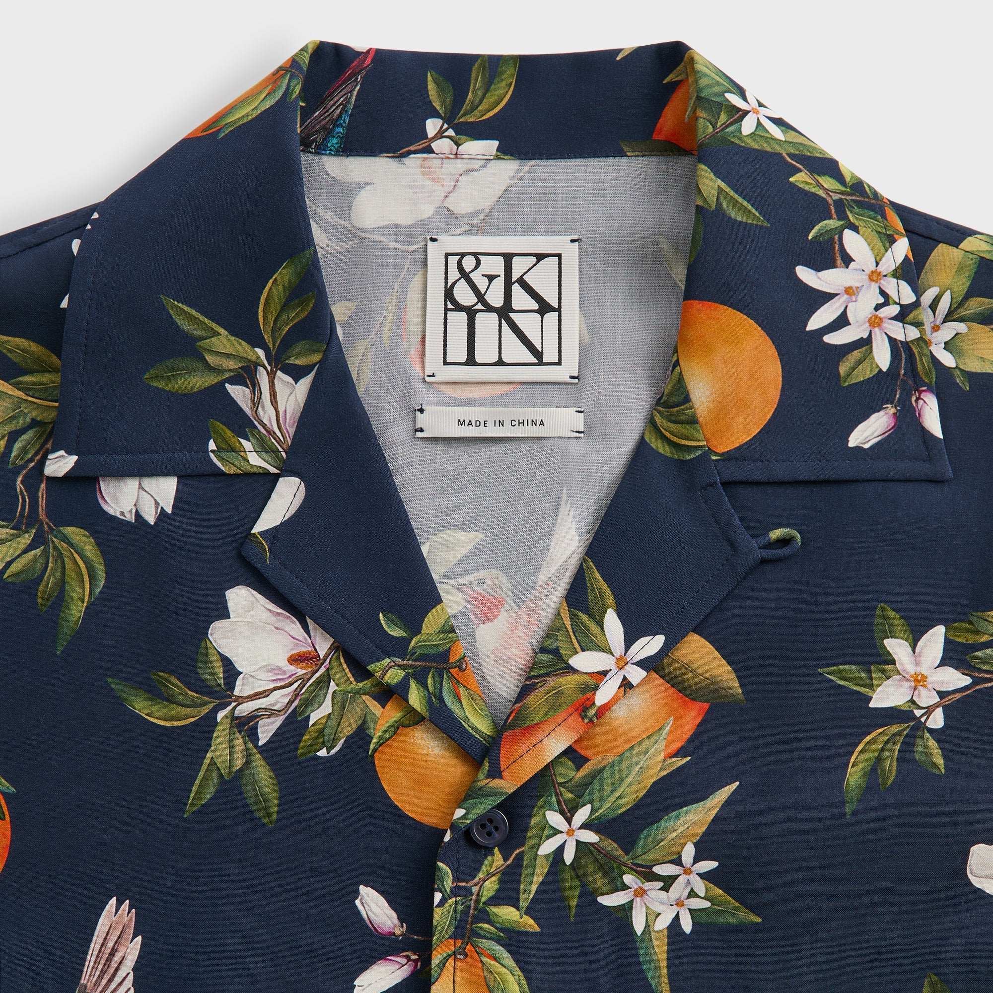 &Kin Citrus Garden Thompson Camp Collar Shirt - Nocturnal