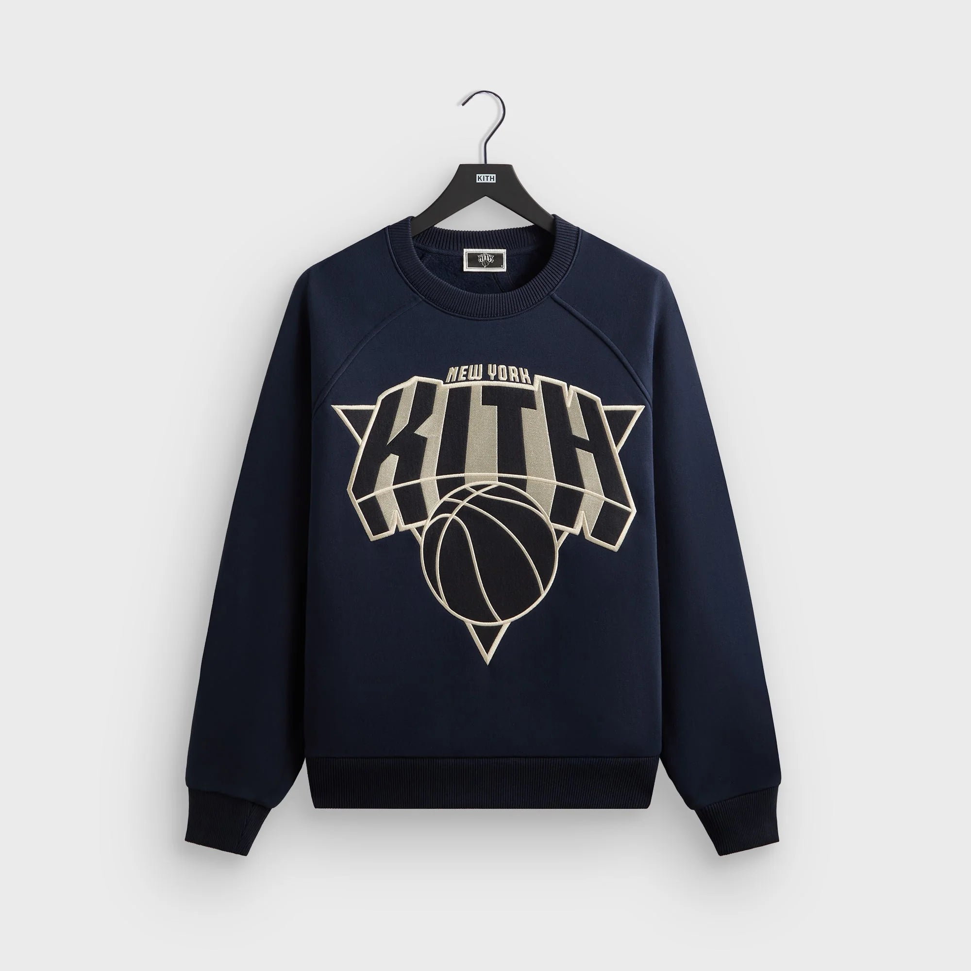 Kith for the New York Knicks Cutoff Nelson Raglan Vintage Crewneck - Nocturnal
