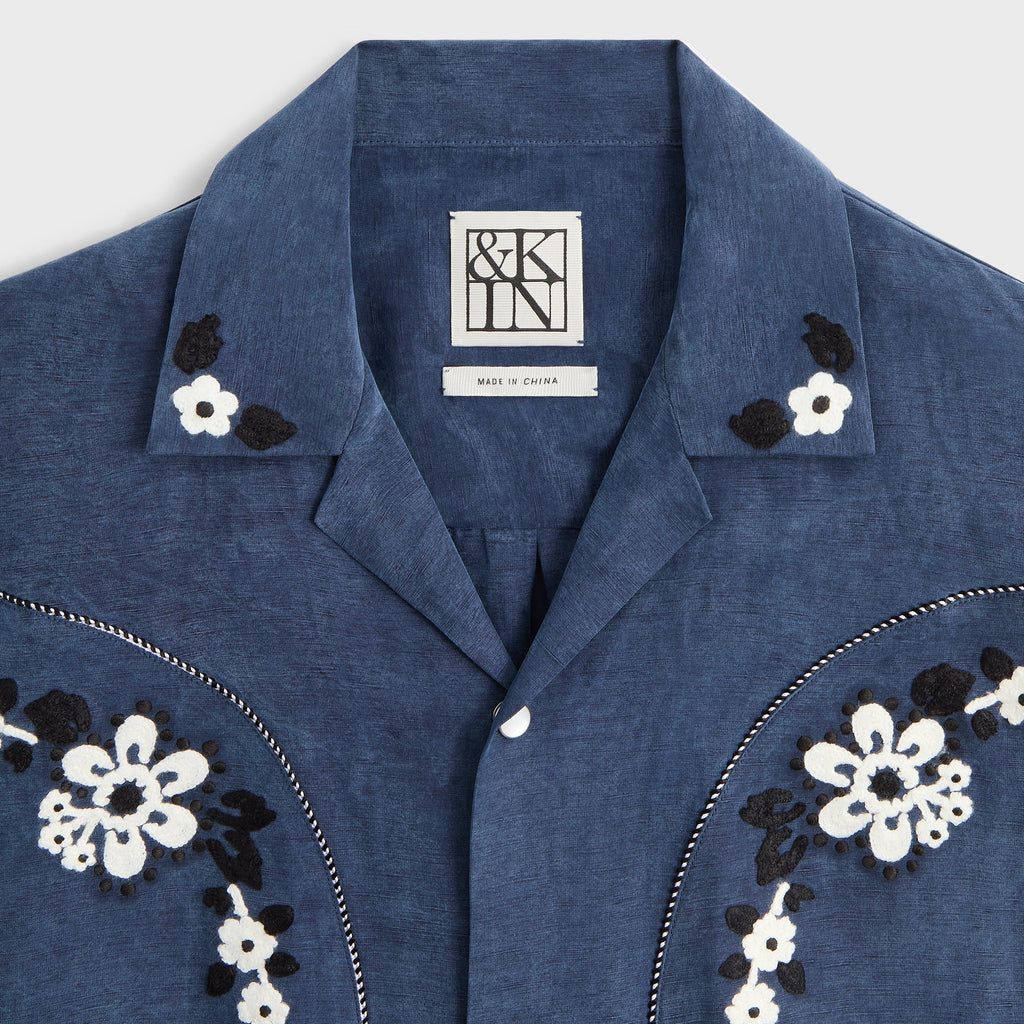 &Kin Cupro Linen Wally Shirt - Nocturnal