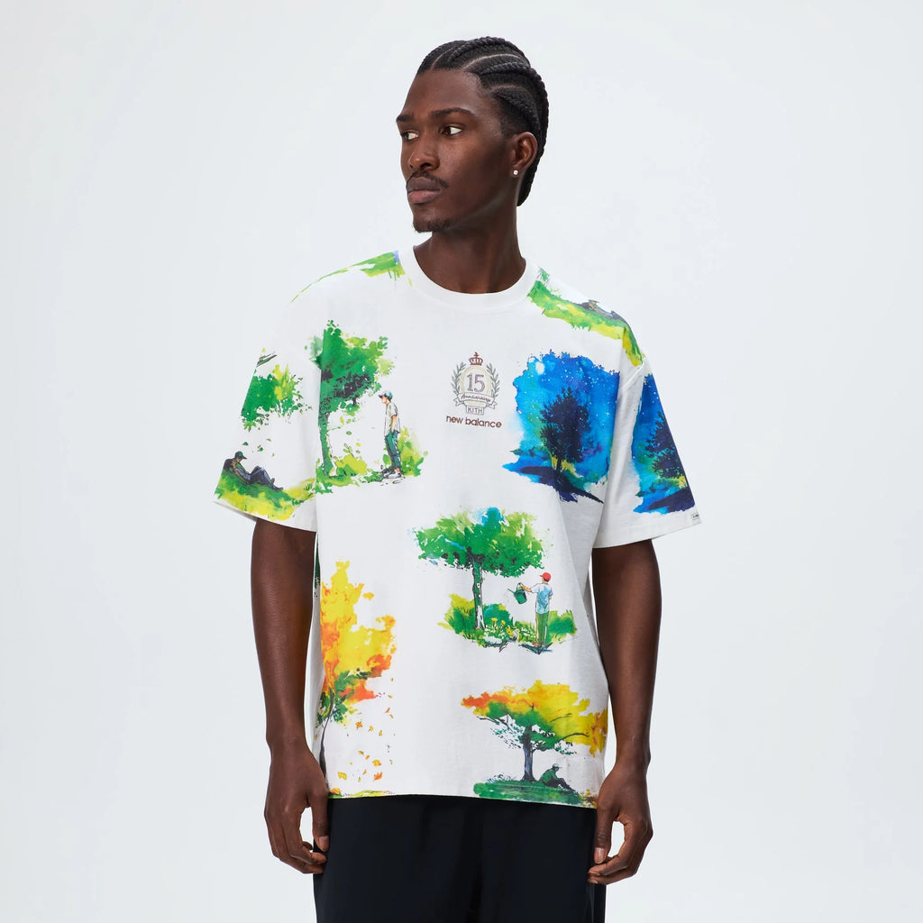 Kith & New Balance Watercolor Quinn Tee - White