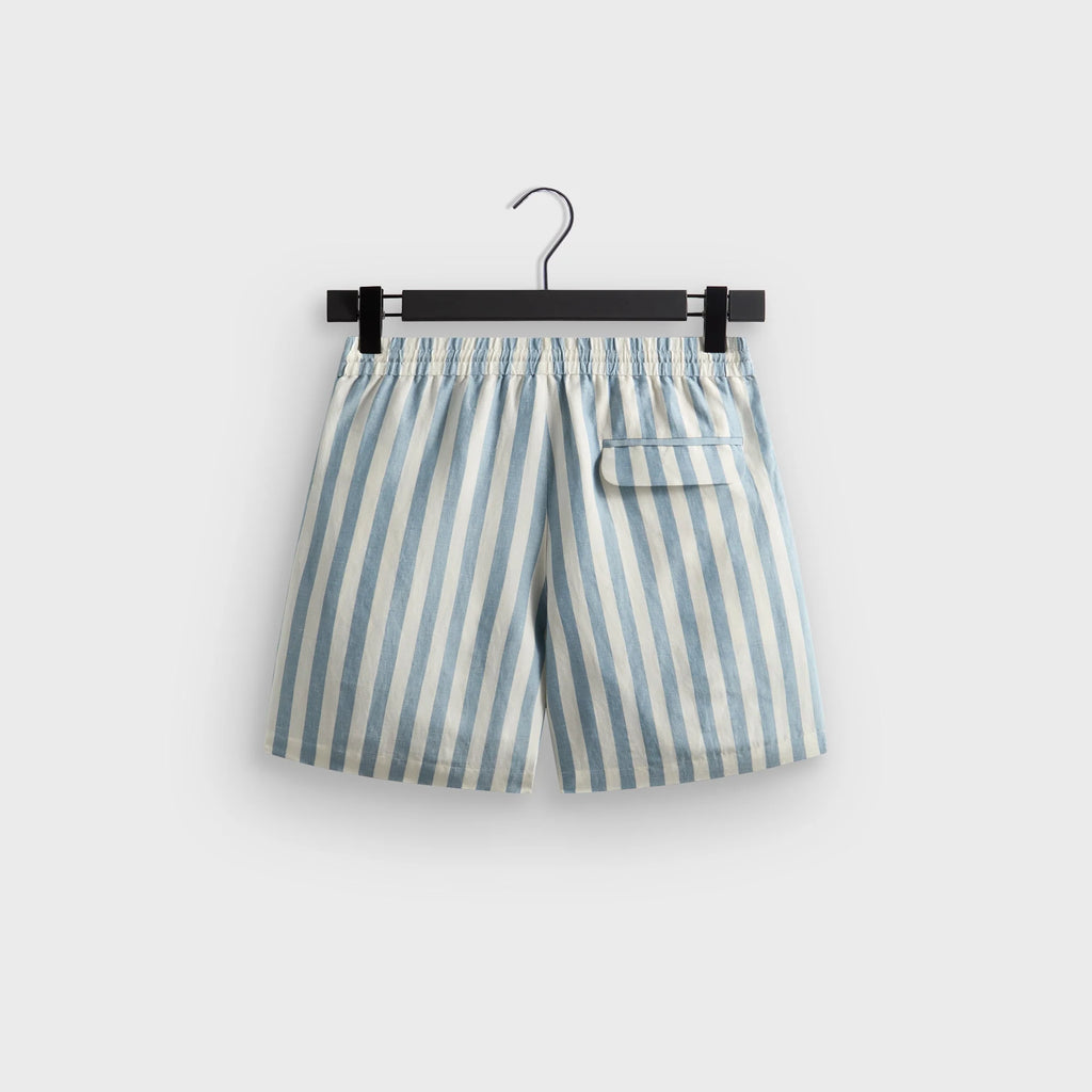 Kith Spun Silk Linen Stripe Kellen Short - Light Indigo