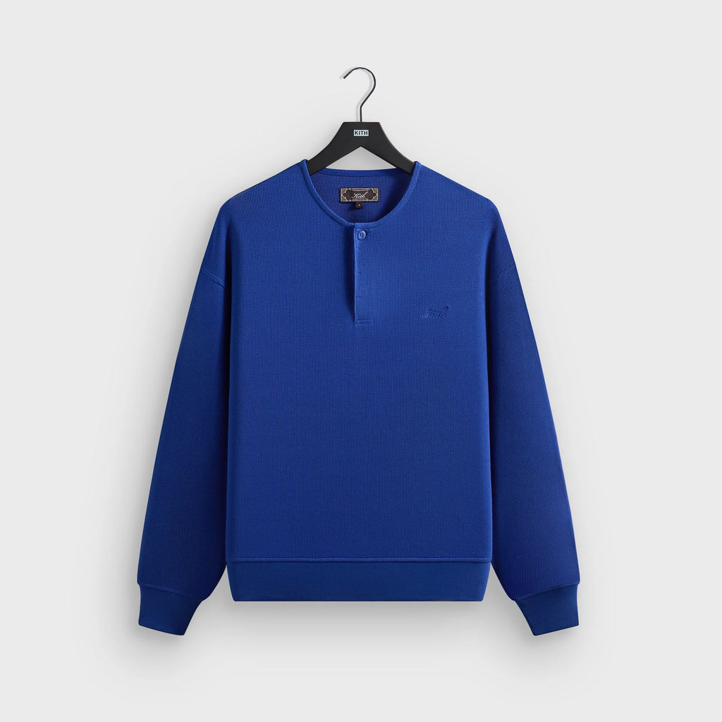 Kith Micro Waffle Long Sleeve Colby Pullover - Current