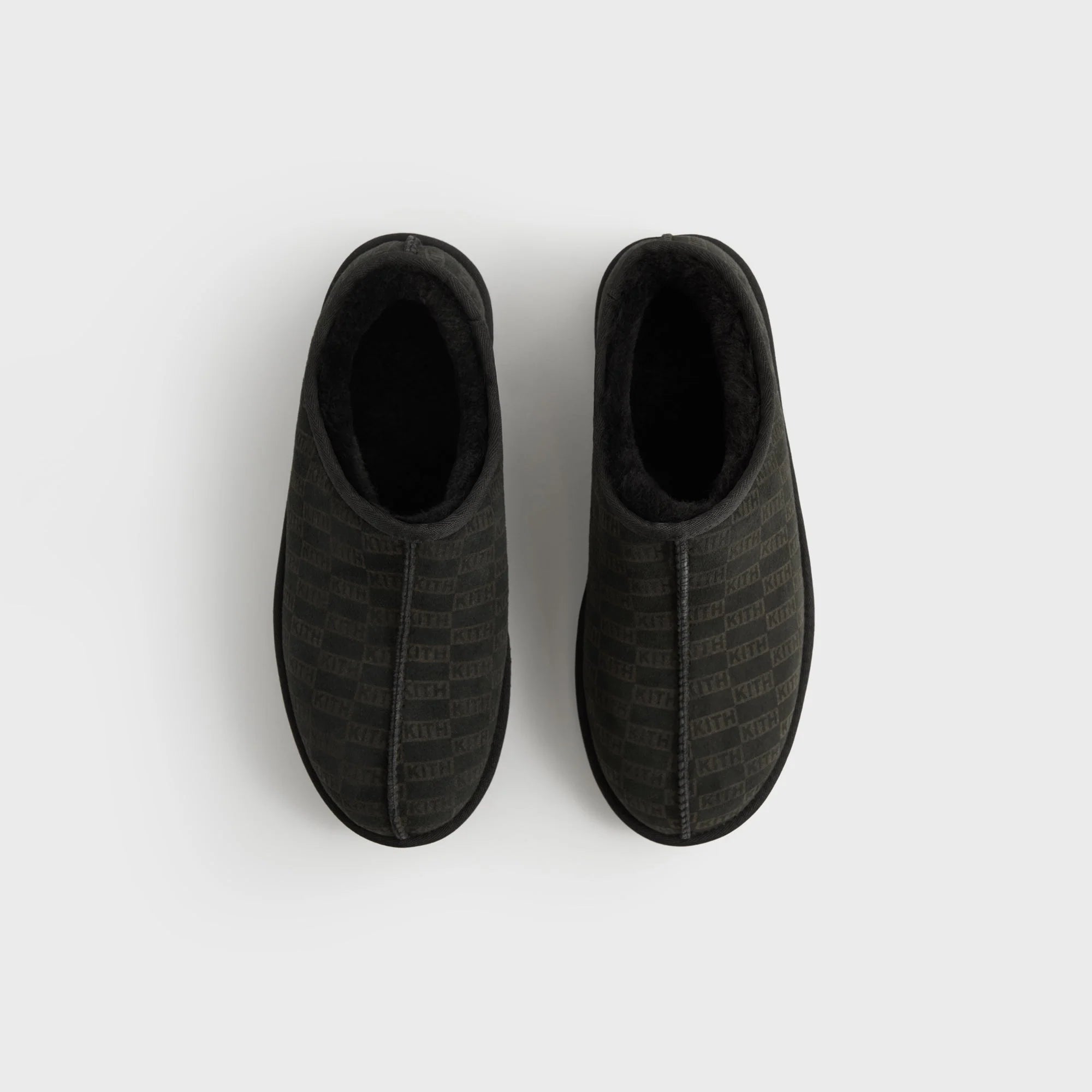 Kith Monogram Shearling Slippers - Black