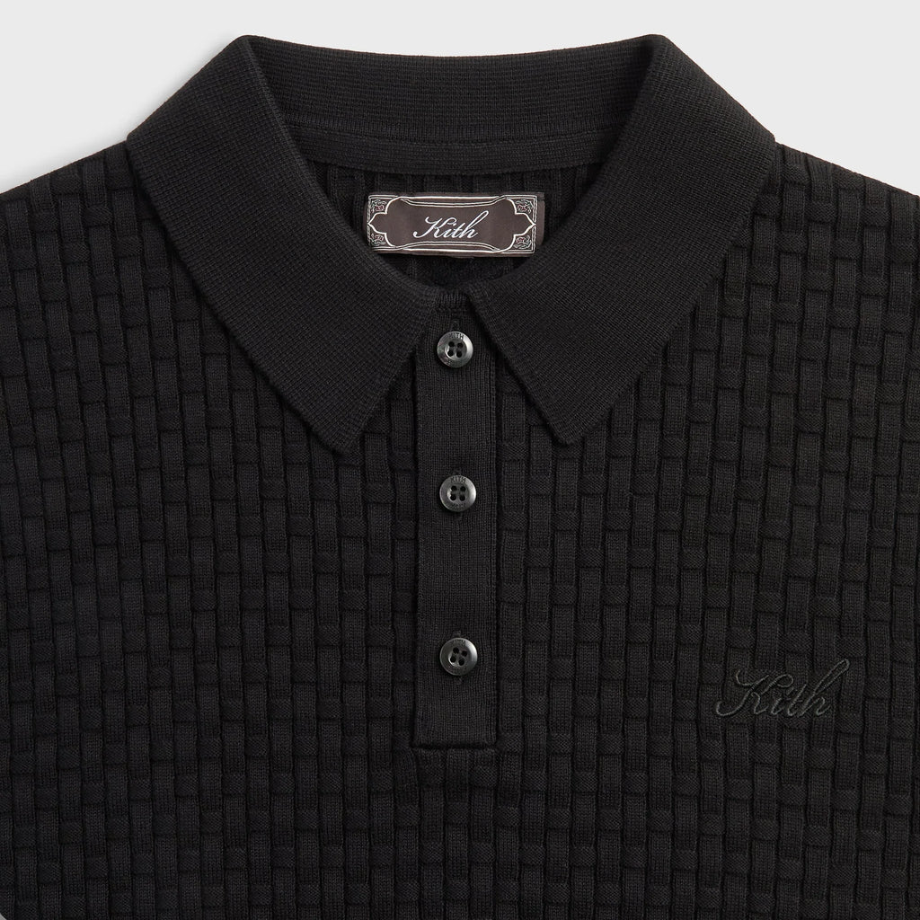 Kith Basket Weave Tilden Polo - Black