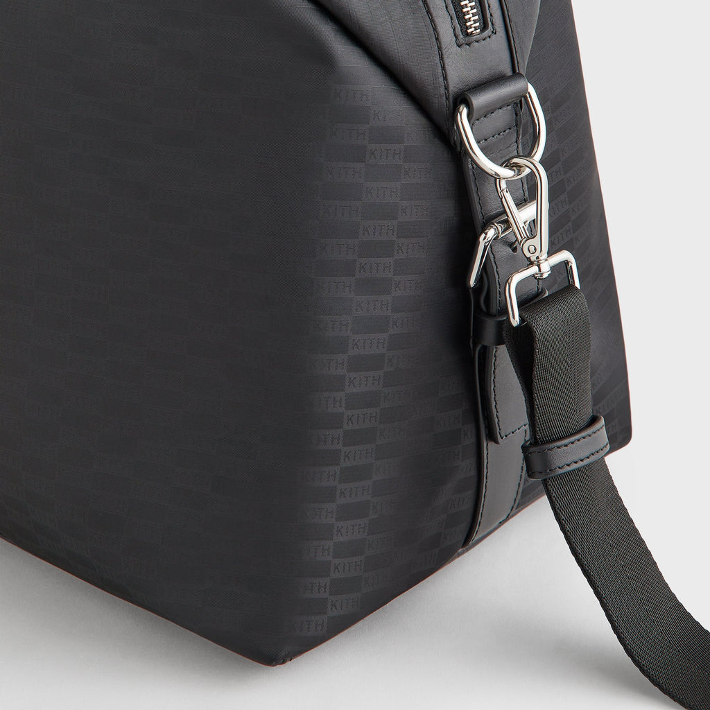 Kith Monogram Nylon Leather Duffle Bag - Black