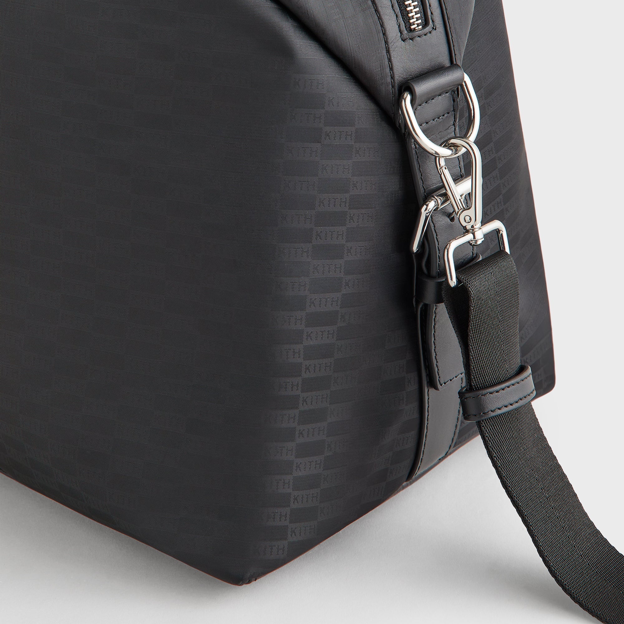 Kith Monogram Nylon Leather Duffle Bag - Black