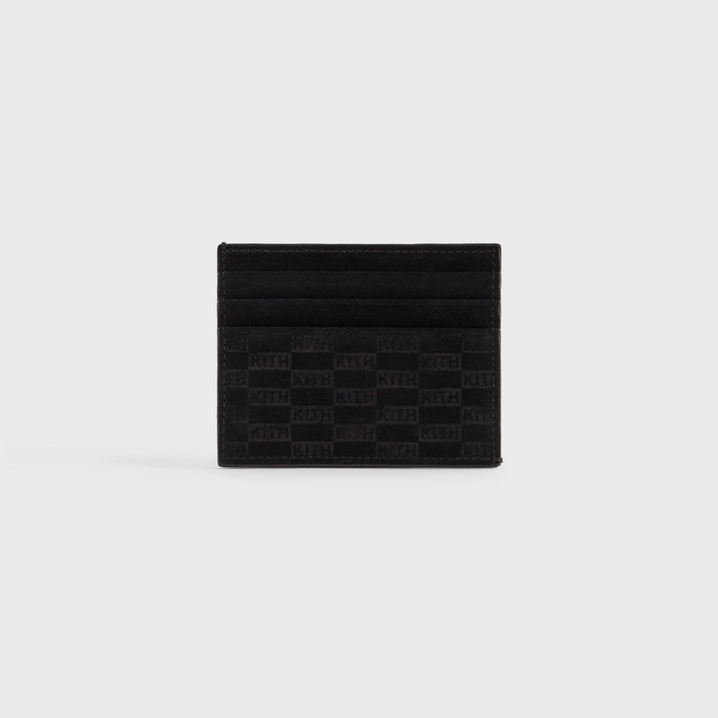 Kith Monogram Suede Card Holder - Black