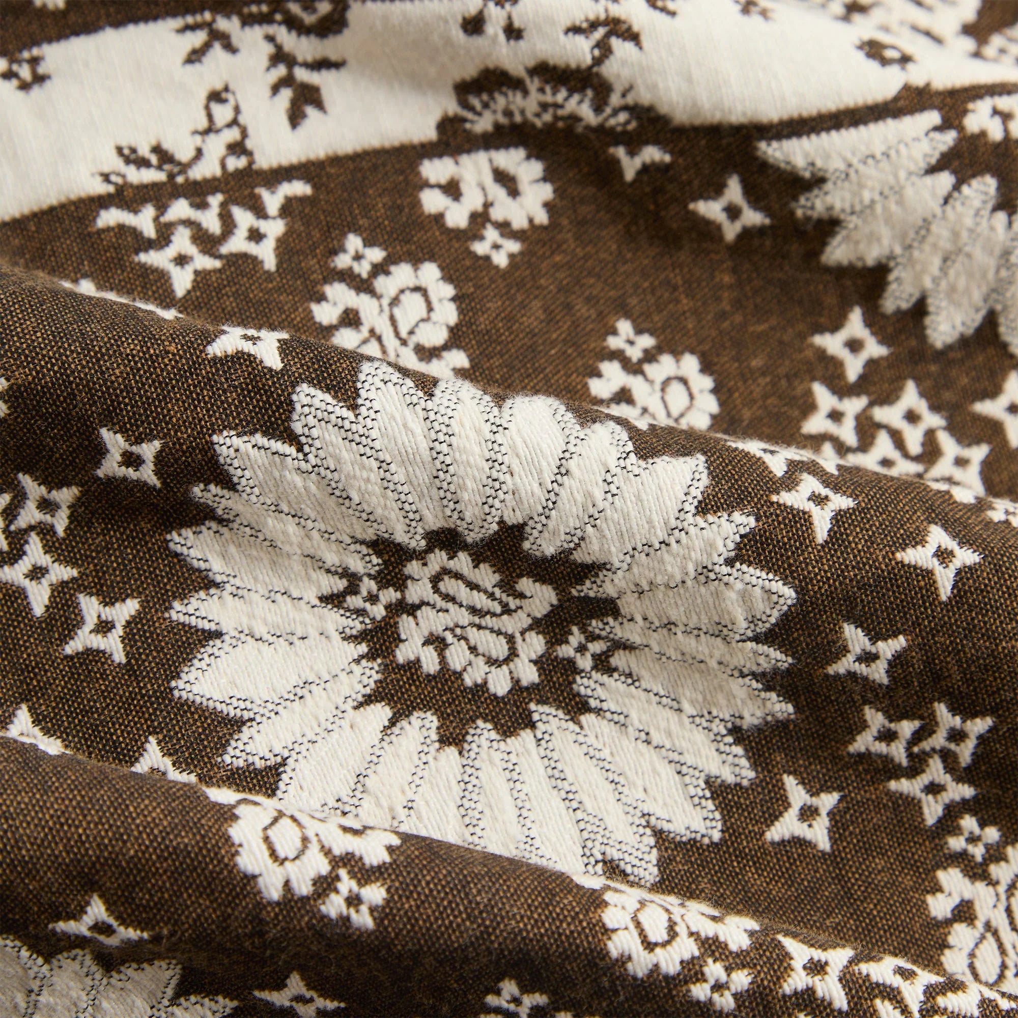 Kith Bandana Jacquard Long Sleeve Willis Shirt - Coffee