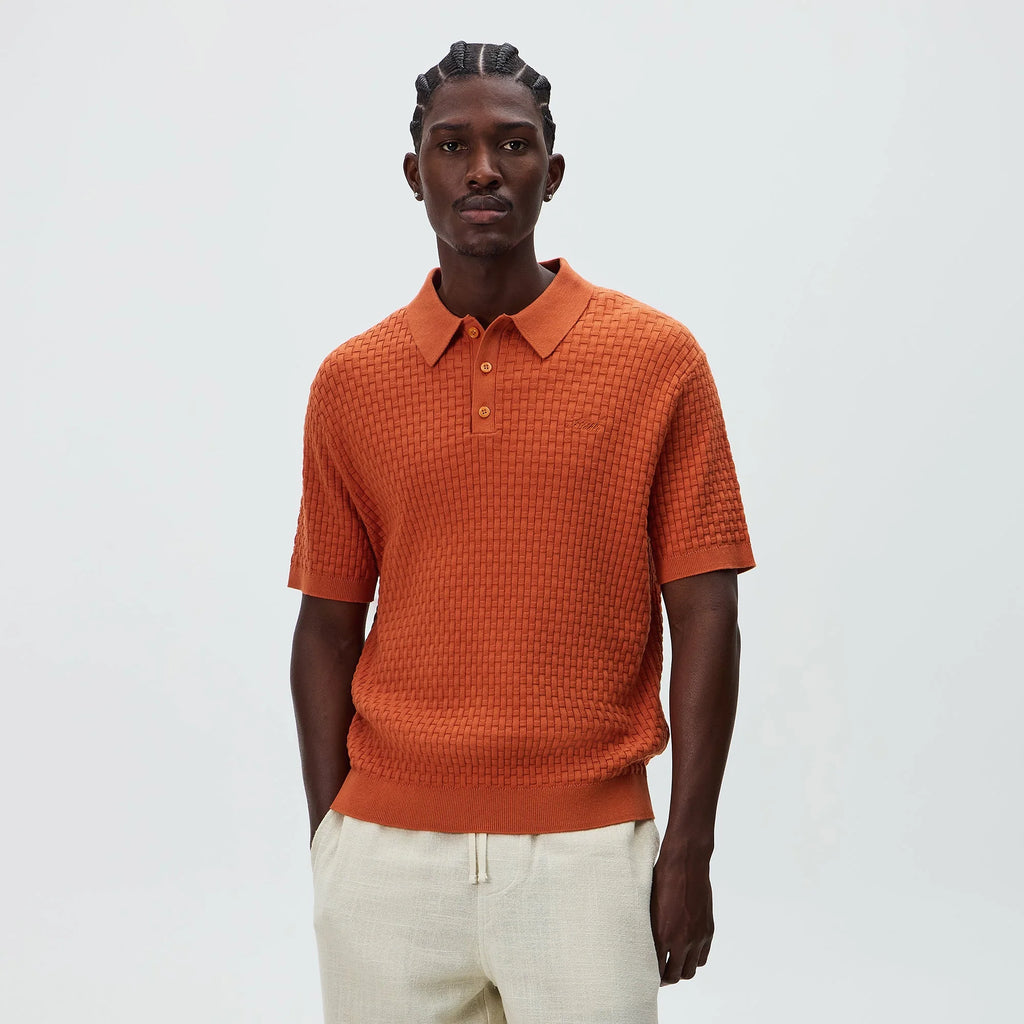 Kith Basket Weave Tilden Polo - Clementine