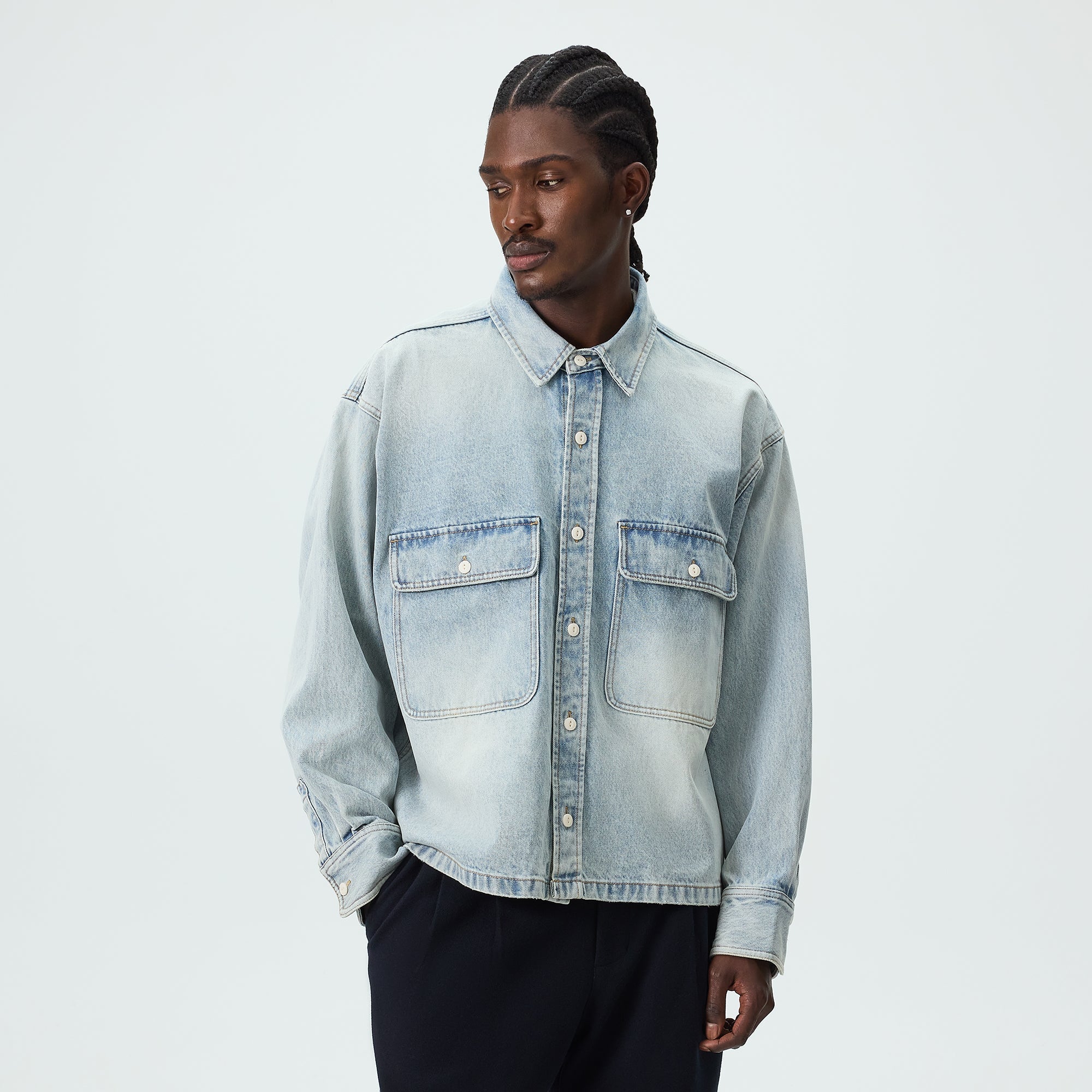 Kith Henson Denim Shirt - Light Indigo