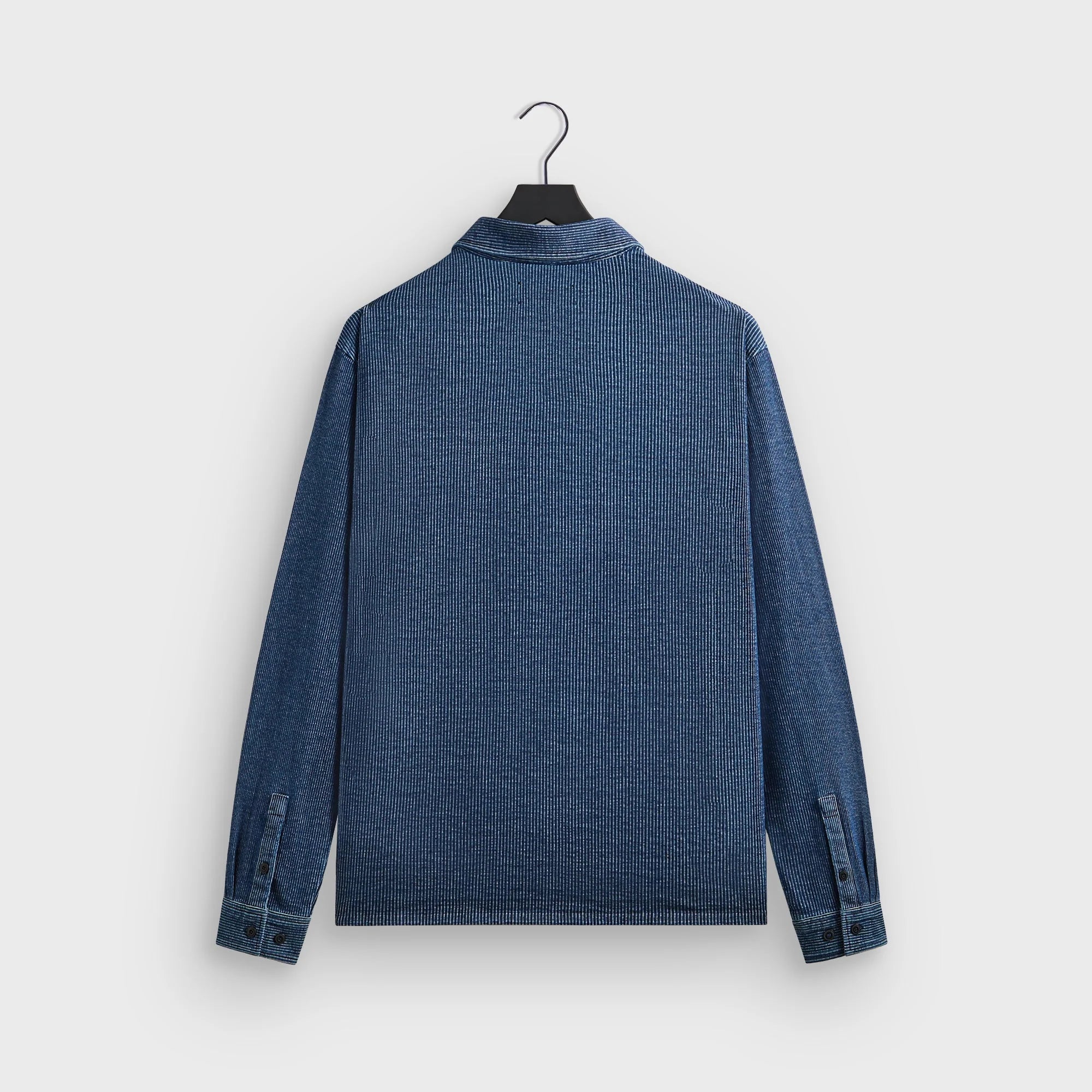 Kith Railroad Stripe Indigo Boxy Collar Overshirt - Dark Indigo