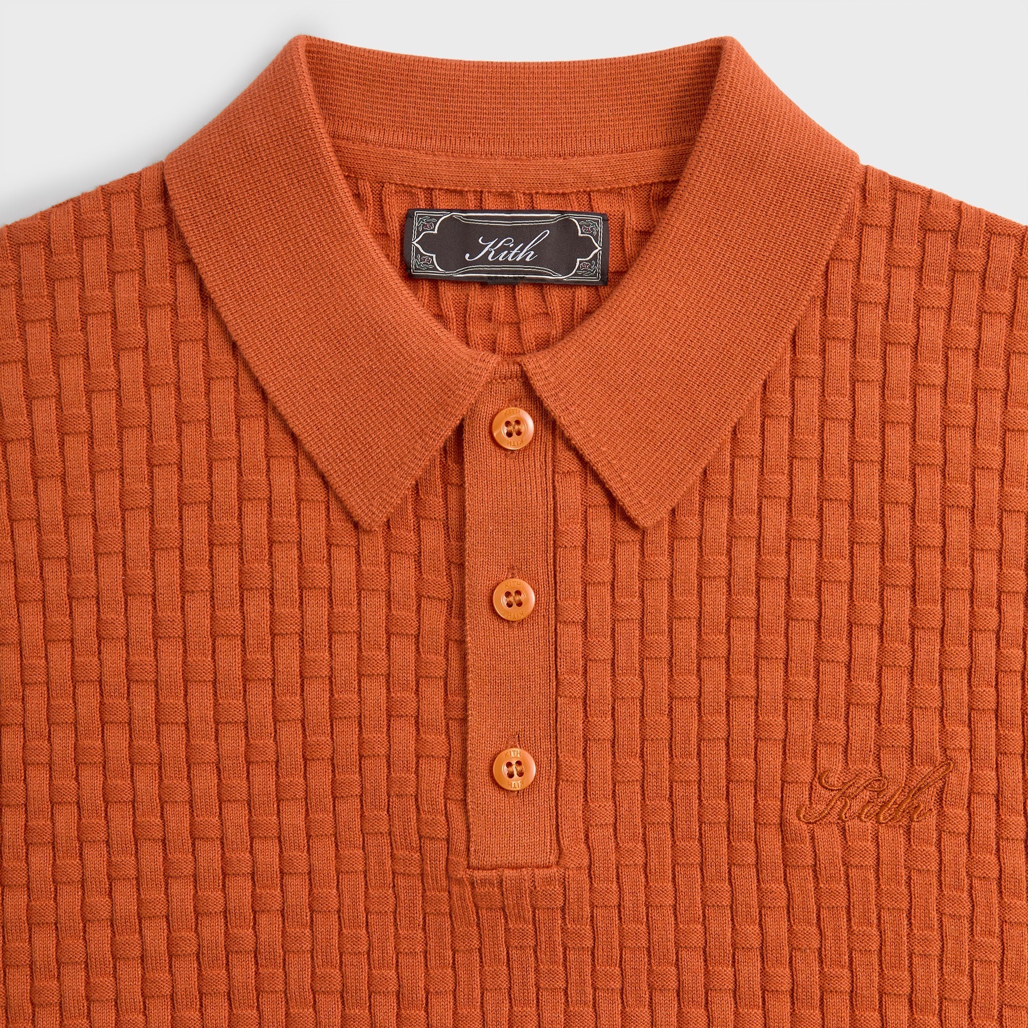 Kith Basket Weave Tilden Polo - Clementine