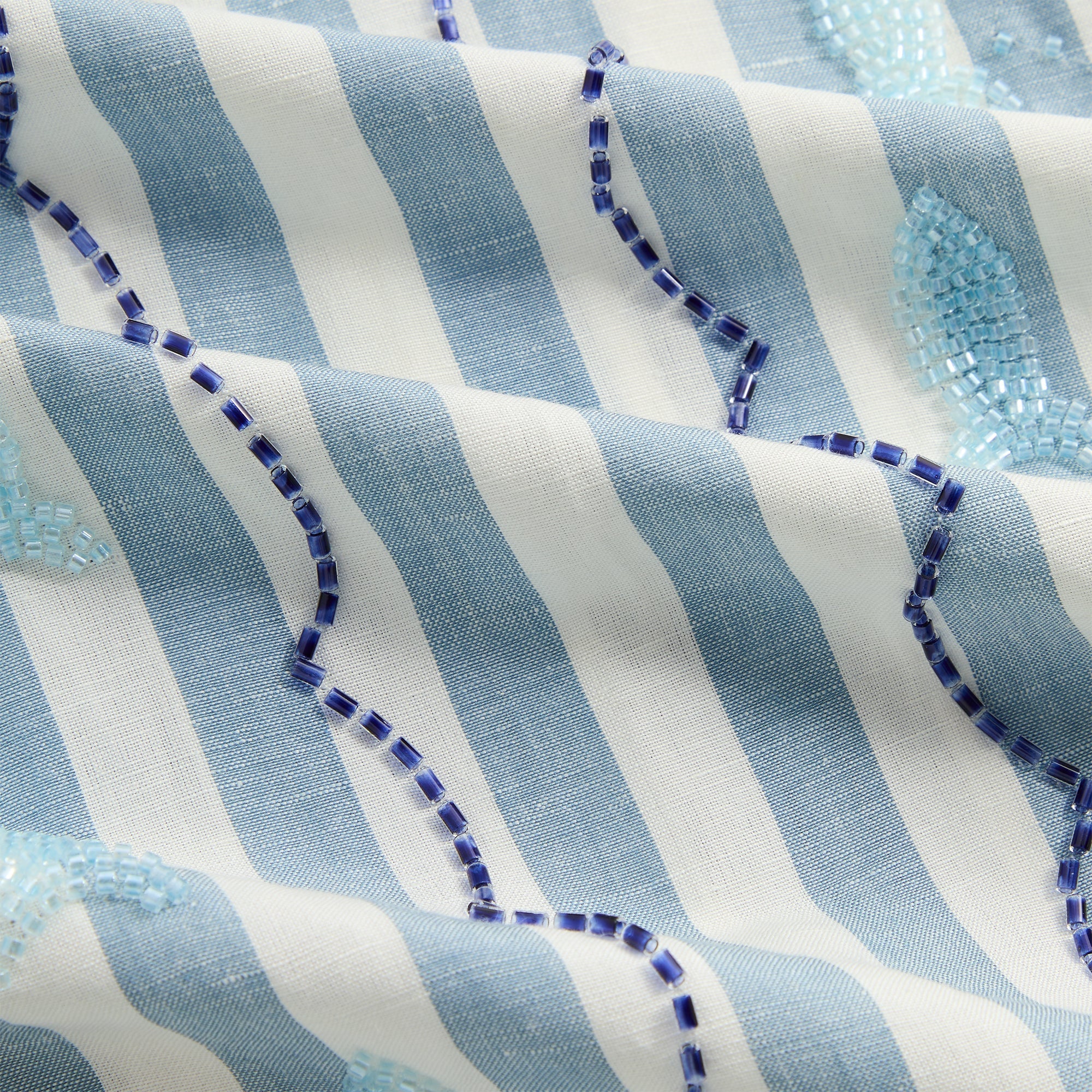 Kith Spun Silk Linen Stripe Paxton Buttondown - Light Indigo