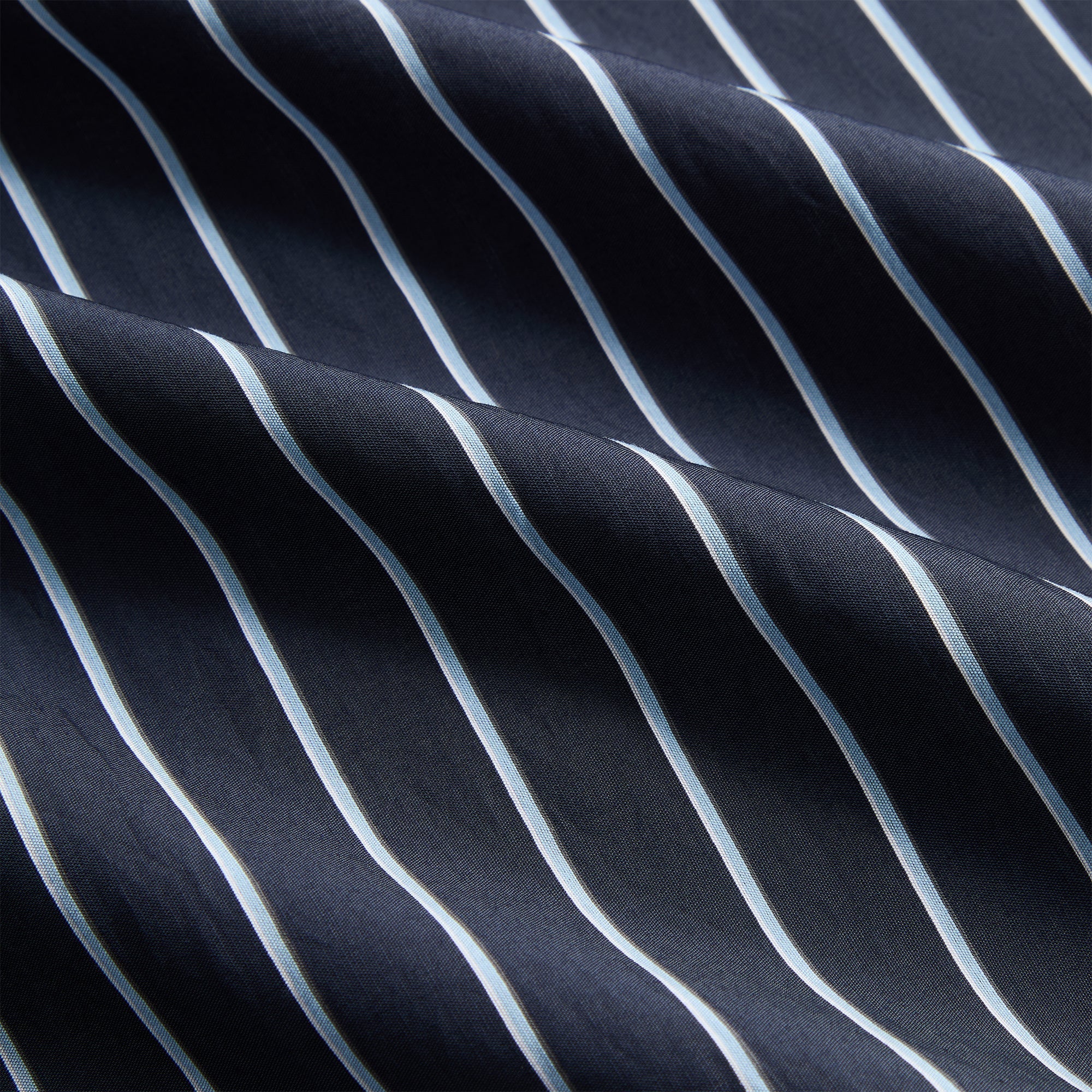 Kith Striped Poplin Long Sleeve Thompson Zip Front Shirt - Blend